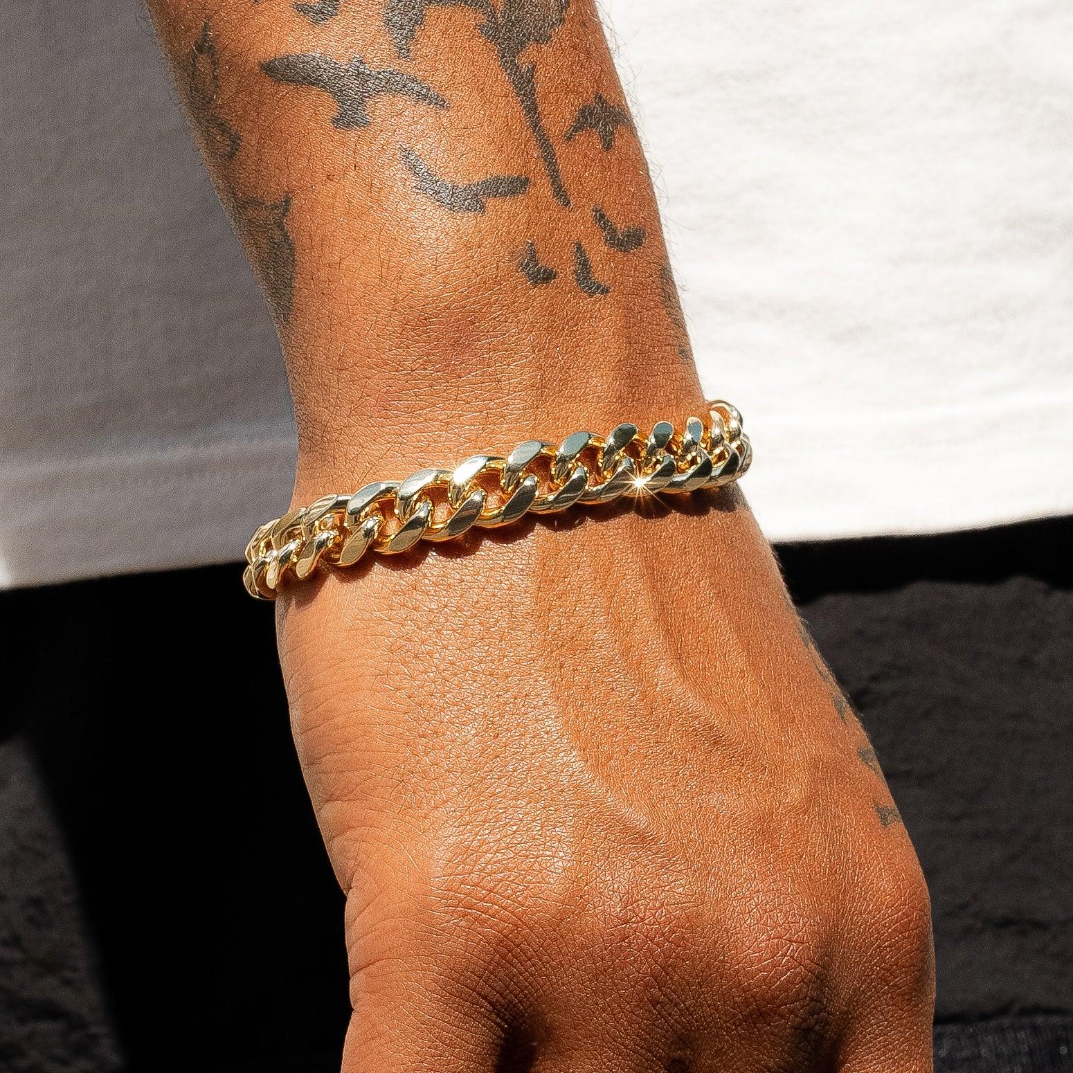 10mm IGI Diamond Iced Cuban Clasp Bracelet - 26.4ctw - VVS1 - Gold