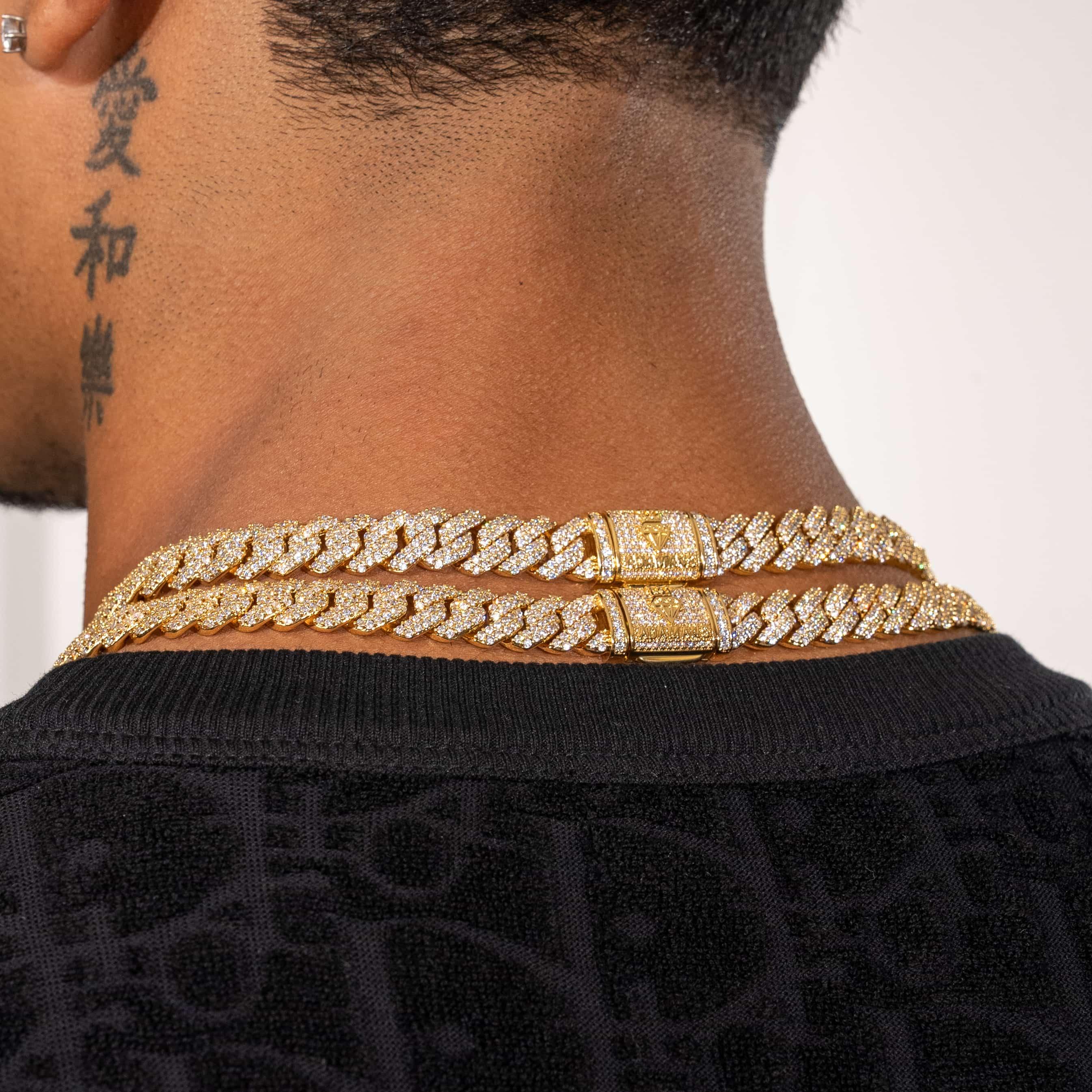 10mm Lab Diamond Monaco Chain - 18k Vermeil - D Colour - VVS1