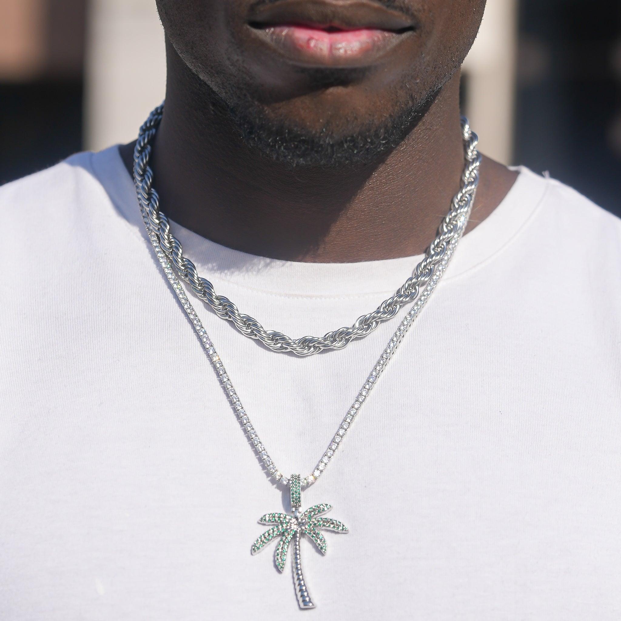 8mm Rope Chain - White Gold