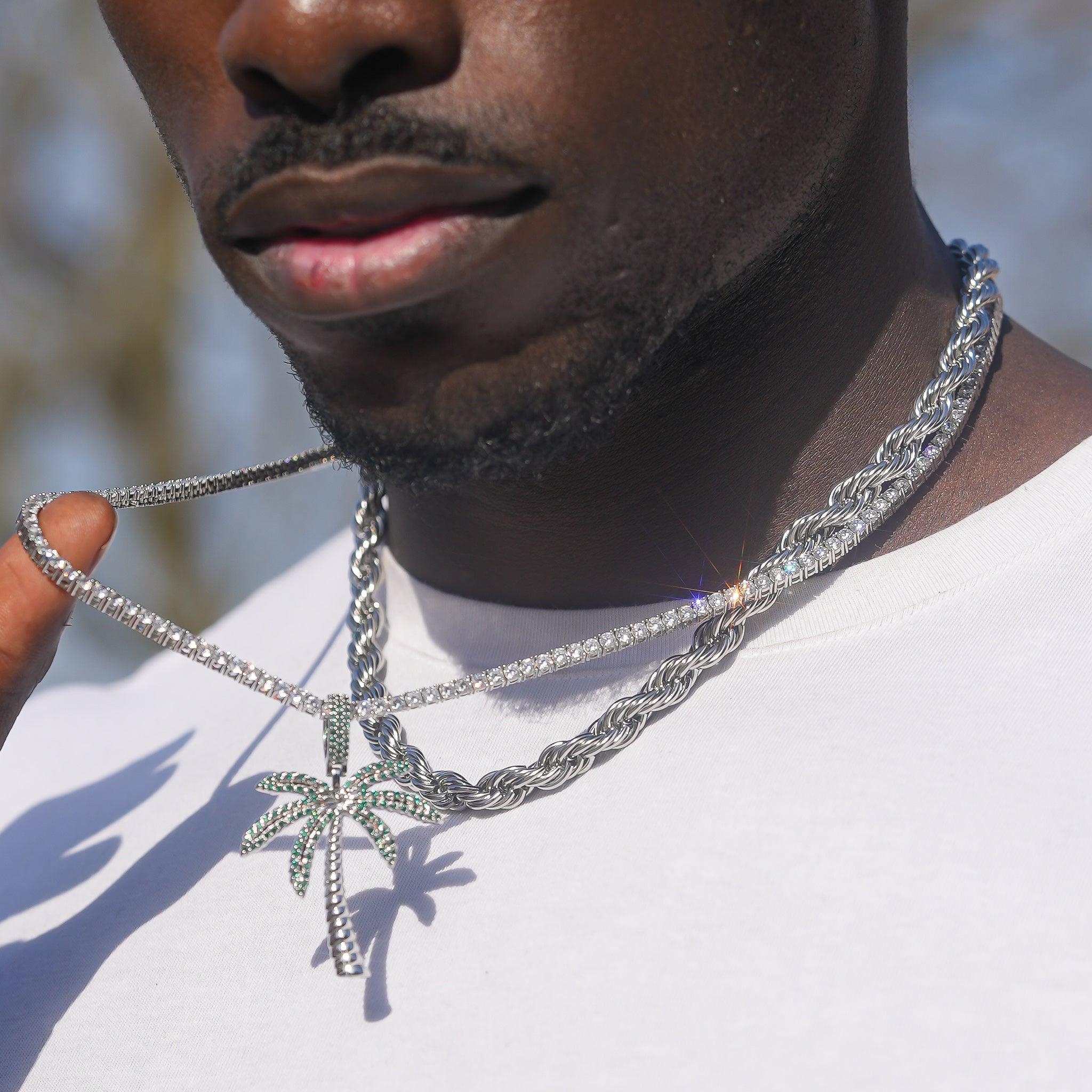 8mm Rope Chain - White Gold
