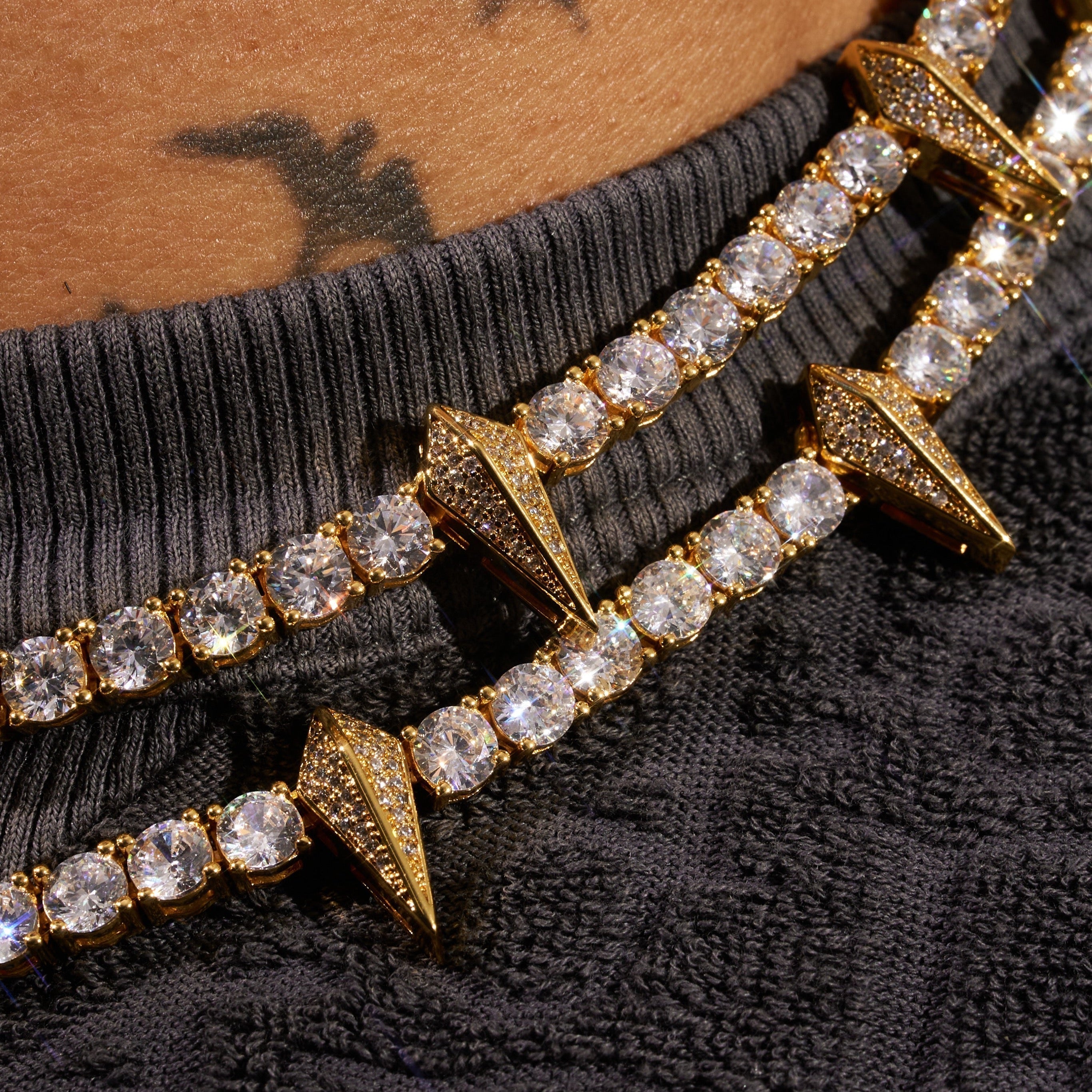 5mm Moissanite Pave Tennis Chain - 18k Vermeil - D Colour - VVS1