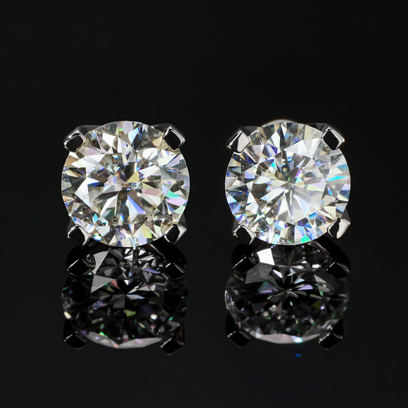 Helloice 925S & VVS Moissanite Solitaire Stud Earrings