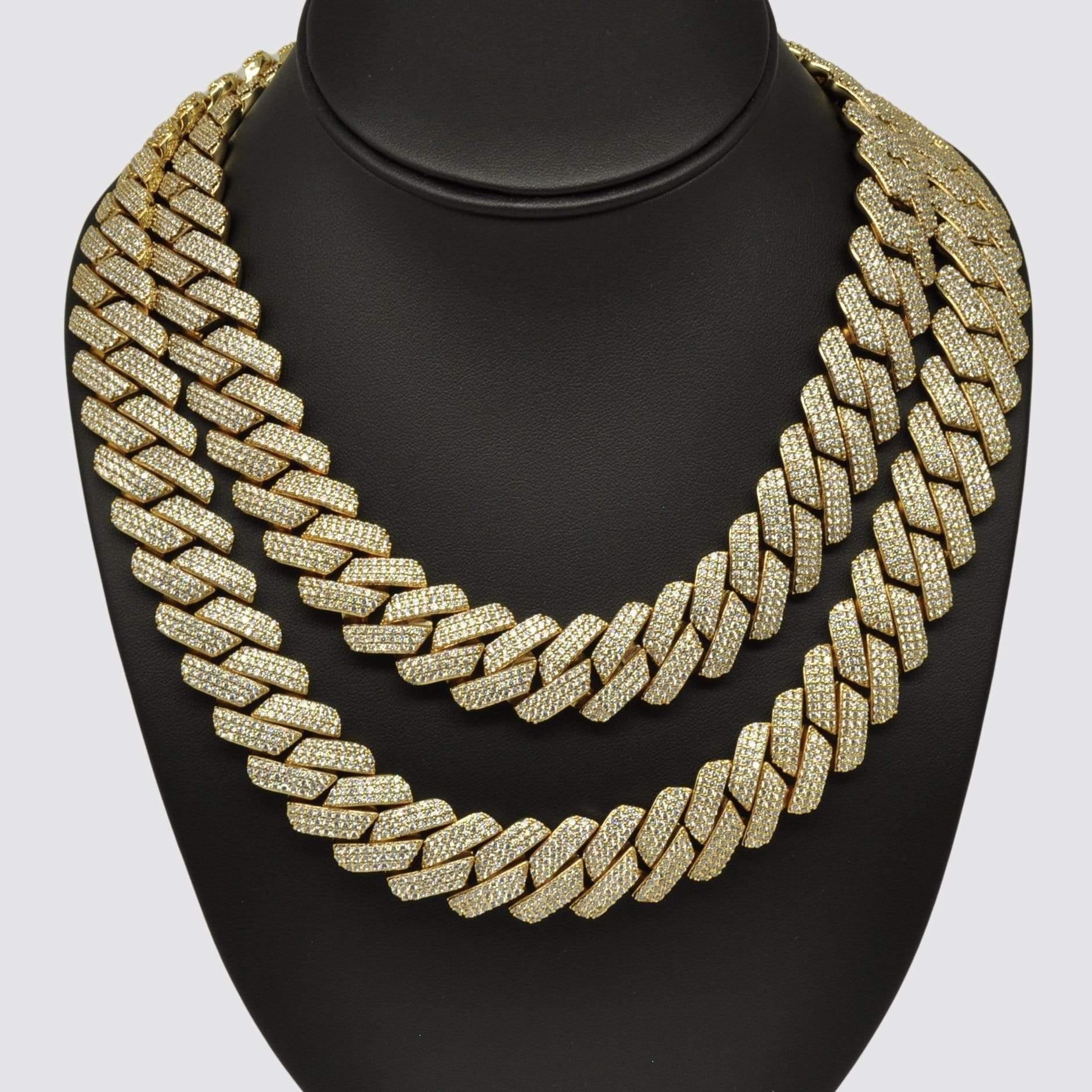 20mm Monaco Chain Bundle 20" & 22" - Gold