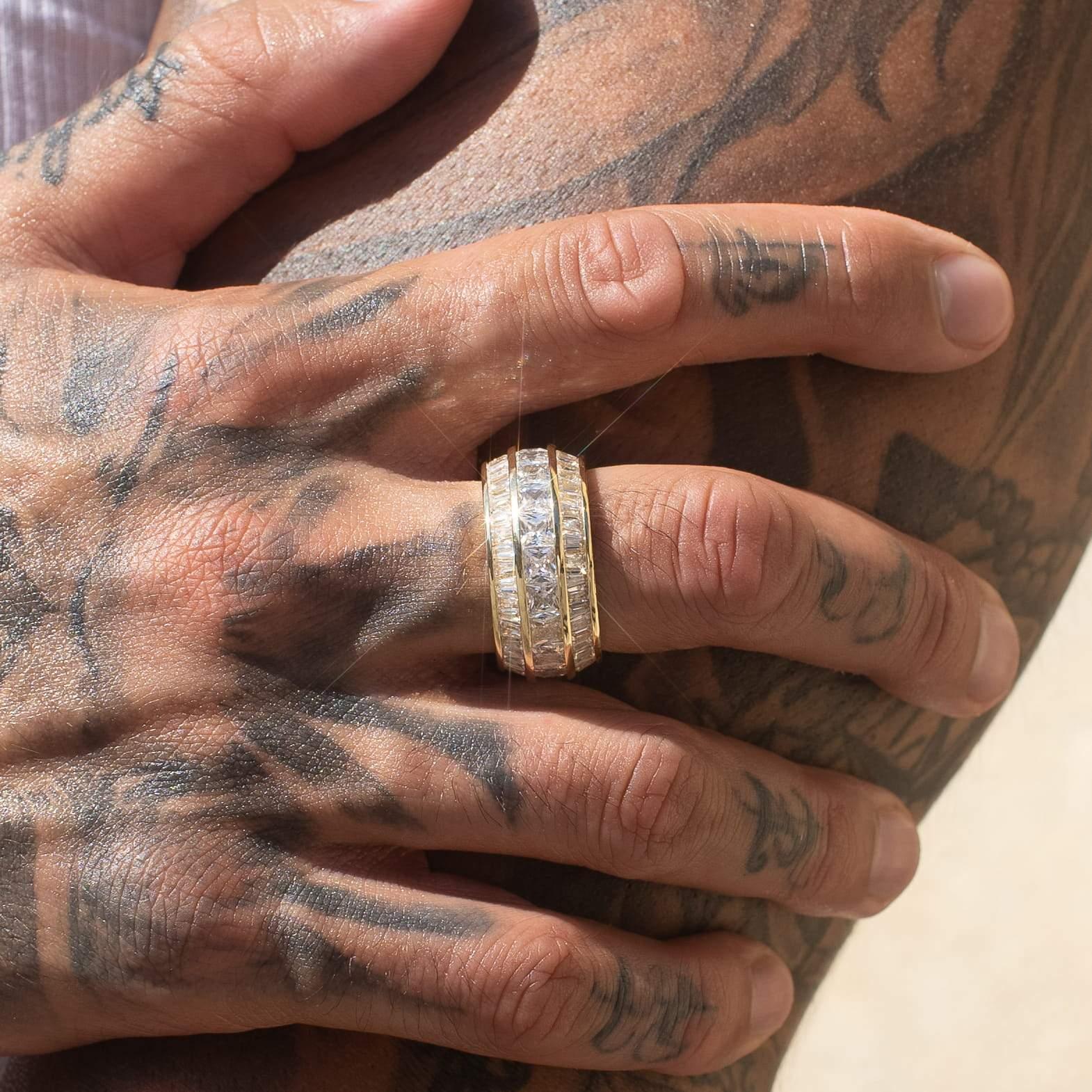 3 Row Baguette Ring - Gold