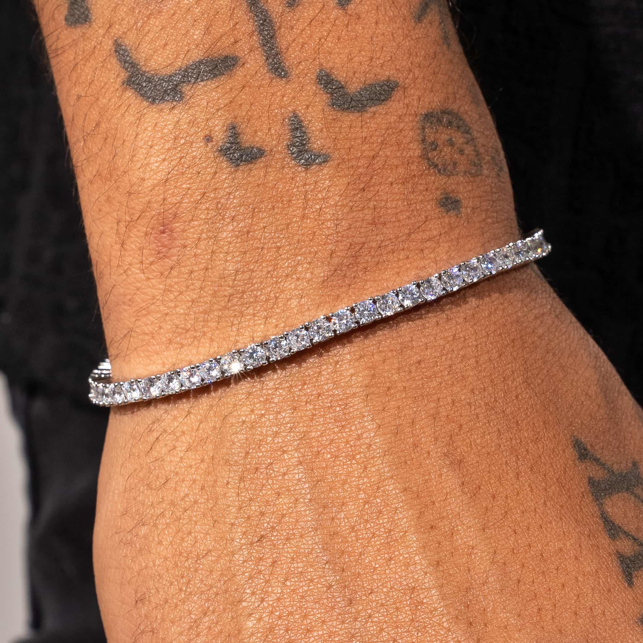 3mm IGI Diamond Tennis Bracelet in White Gold, 6.2ctw VVS1.