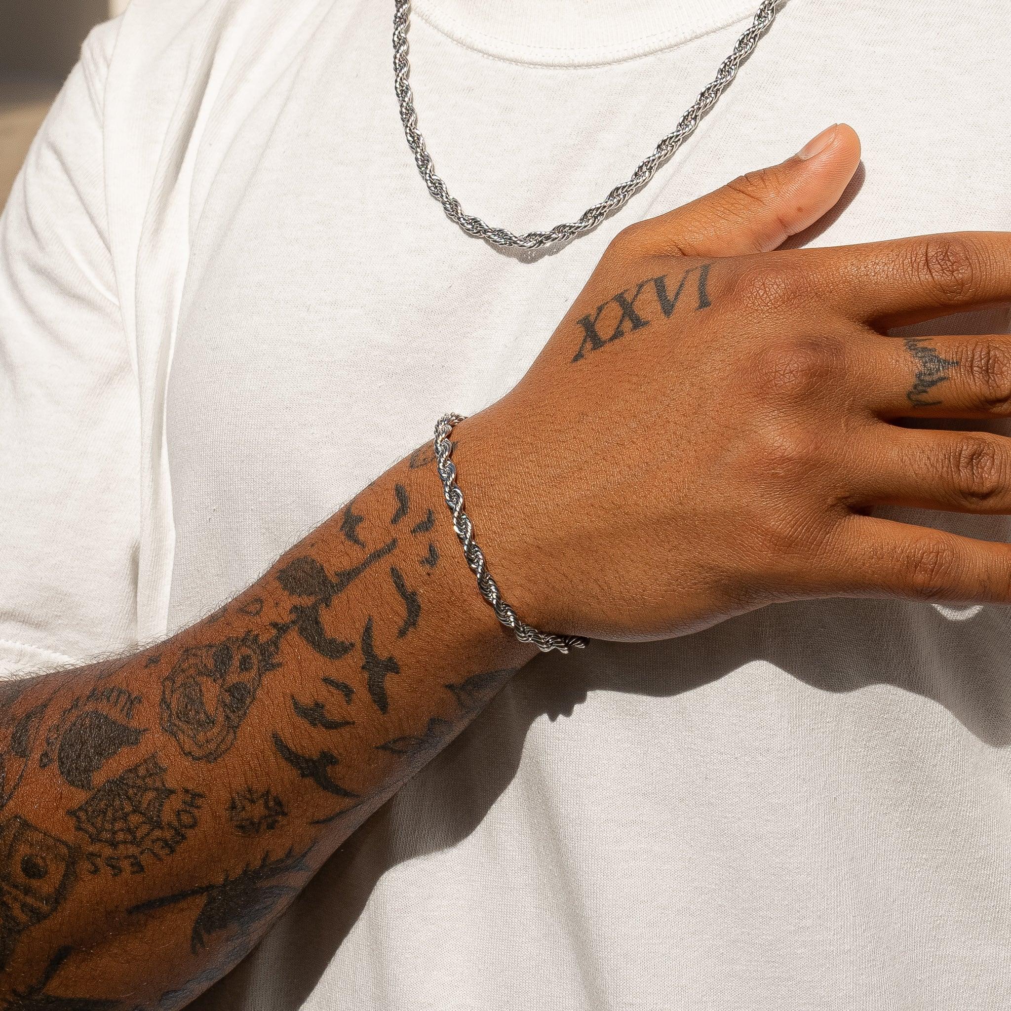6mm Rope Bracelet - White Gold