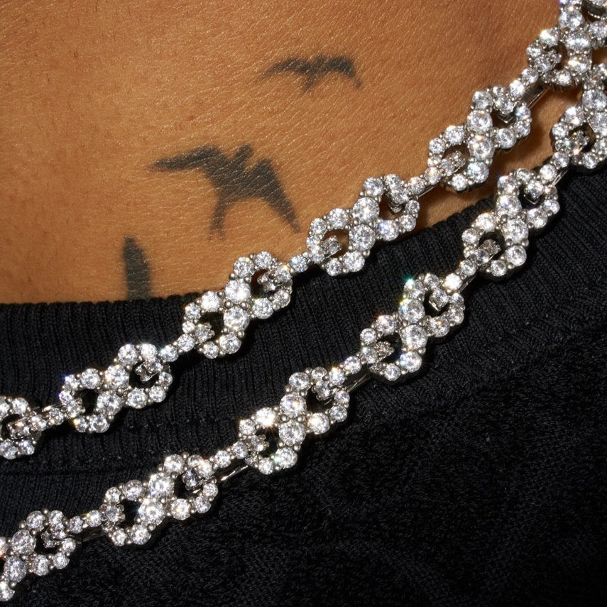8mm ICED INFINITY CHAIN - WHITE GOLD