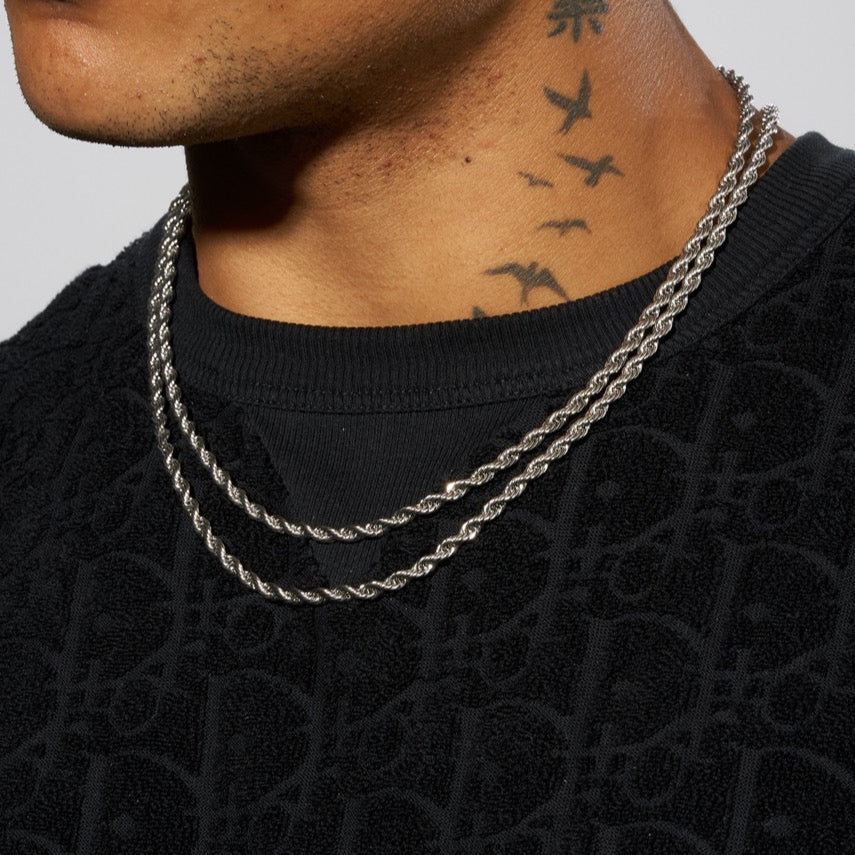 3mm Rope Chain - White Gold