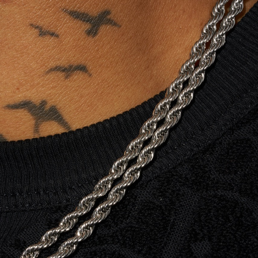 3mm Rope Chain - White Gold