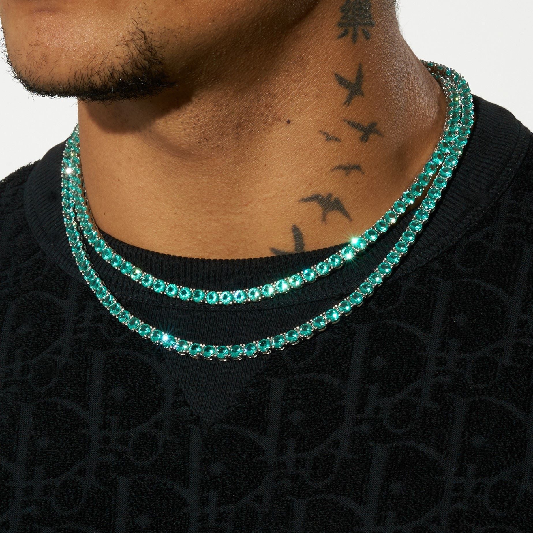 5mm Tennis Chain - Green Emerald