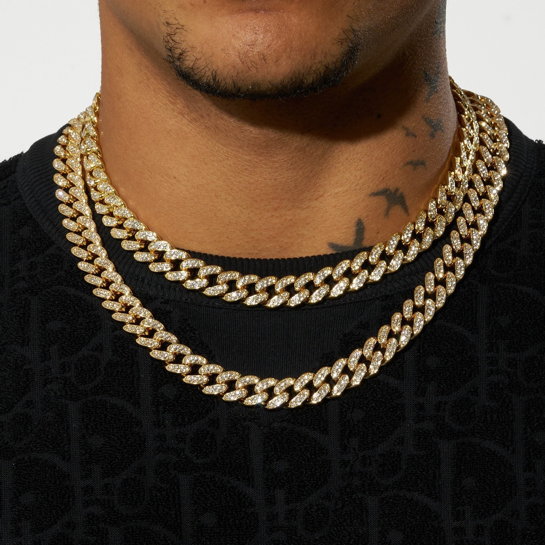 13mm Moissanite Cuban Chain - 18k Vermeil - D Colour - VVS1