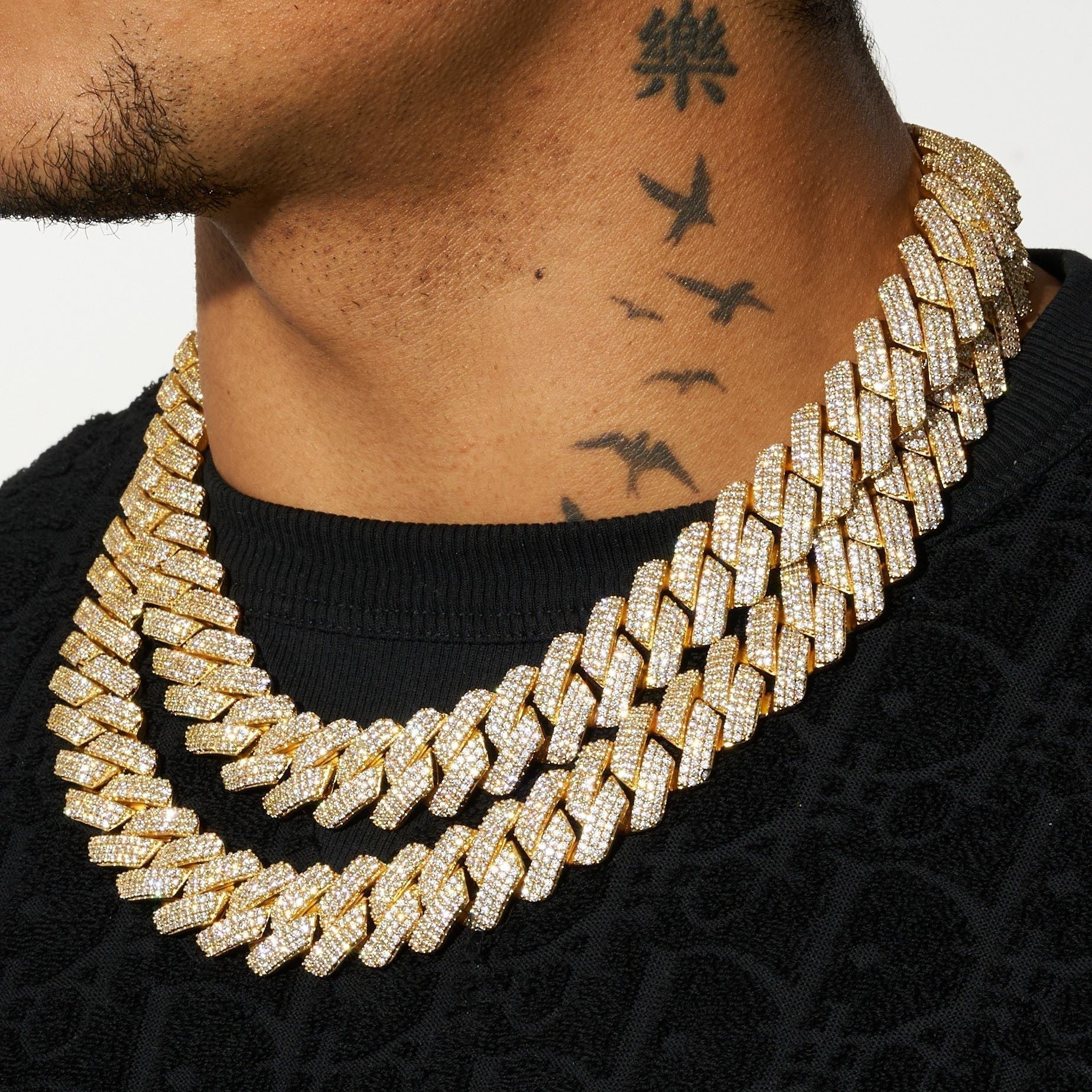 20mm Lab Diamond Monaco Chain - 18k Vermeil - D Colour - VVS1