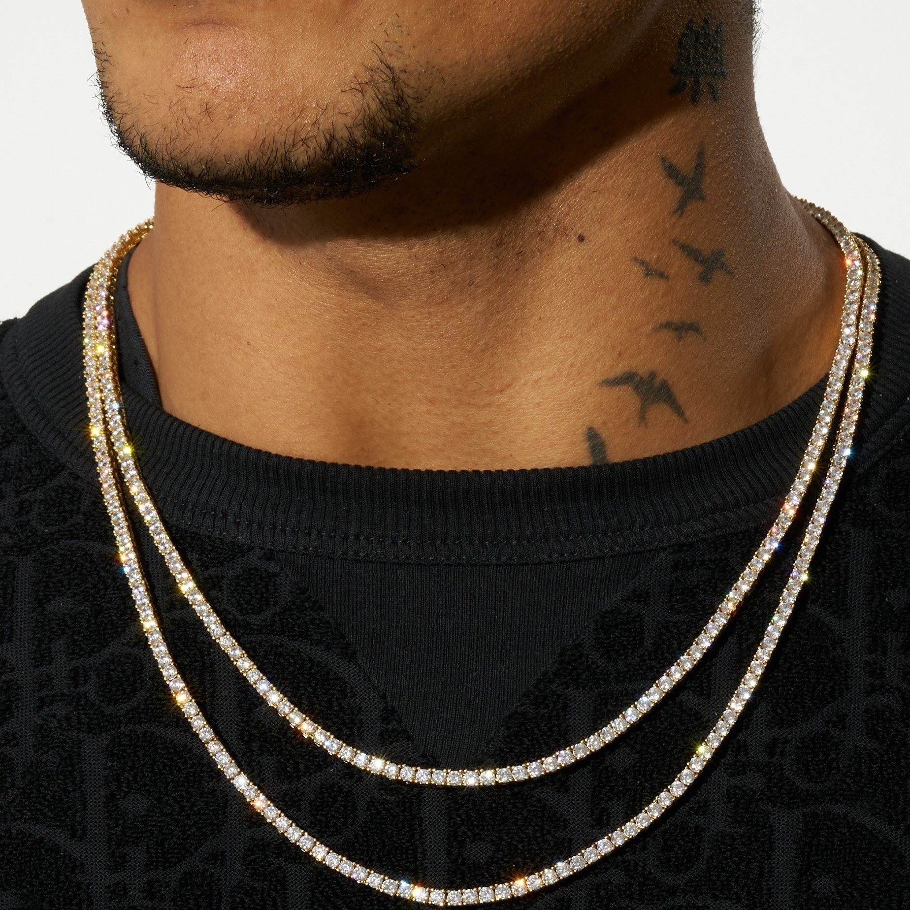 3mm IGI Diamond Tennis Chain - 15.3ctw - VVS1 - Gold