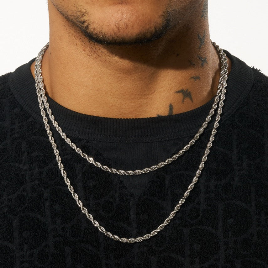 3mm Rope Chain - White Gold