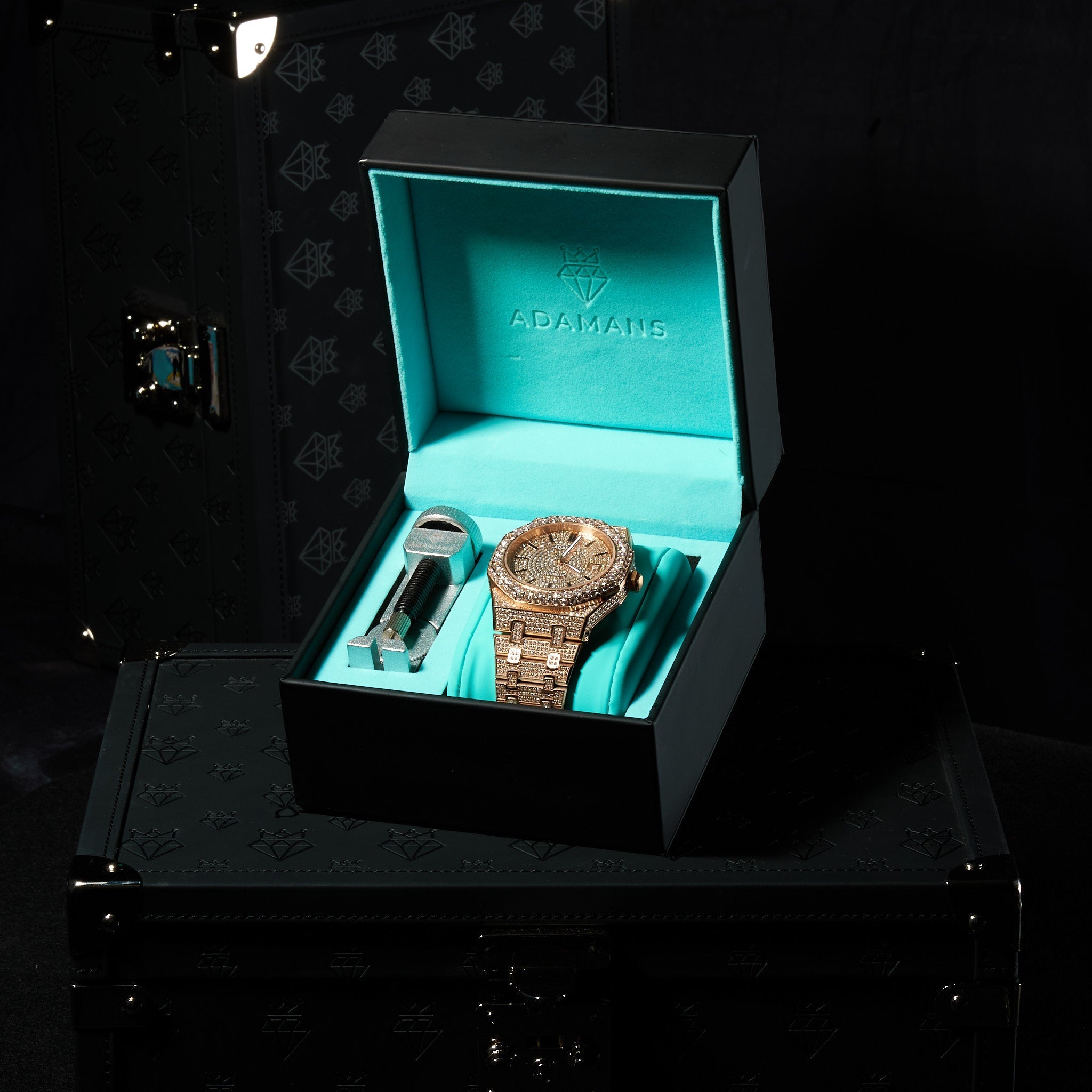 44m Paved VVS Moissanite Diamond Watch - Rose Gold