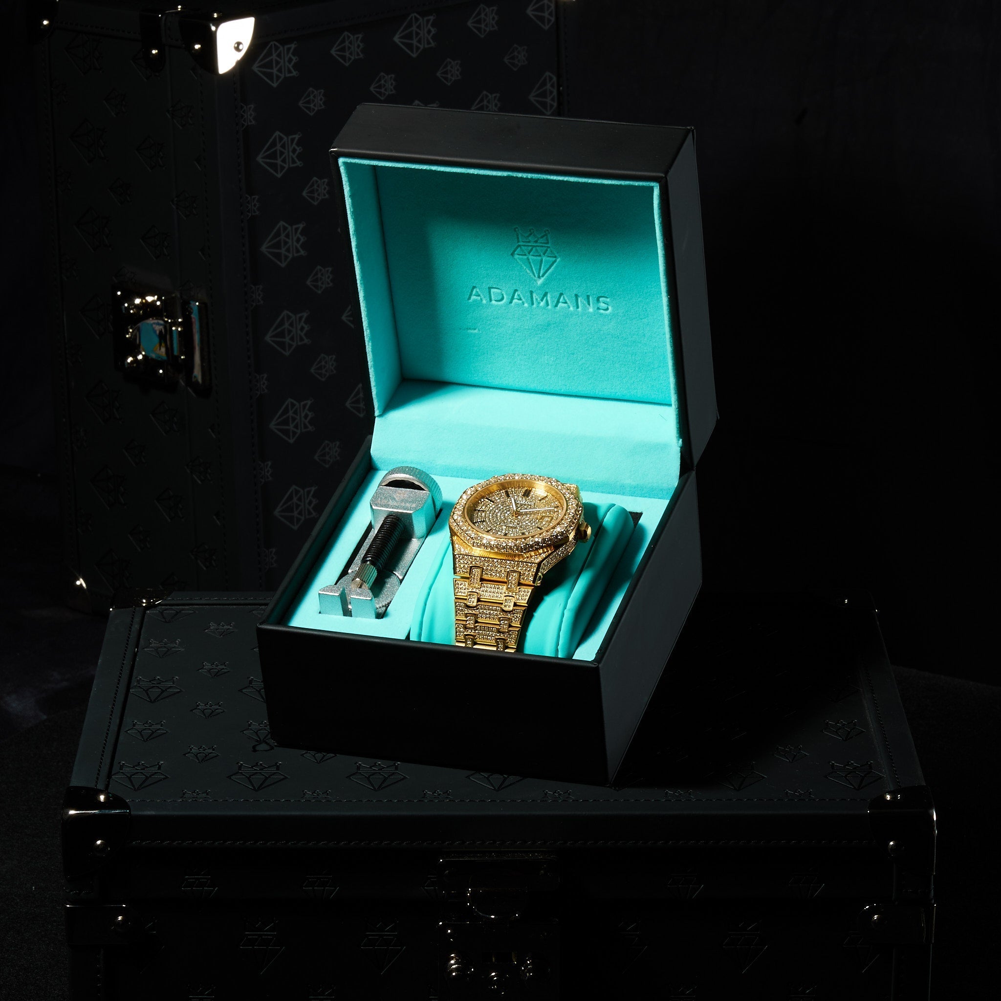 44m Paved VVS Moissanite Diamond Watch - Gold