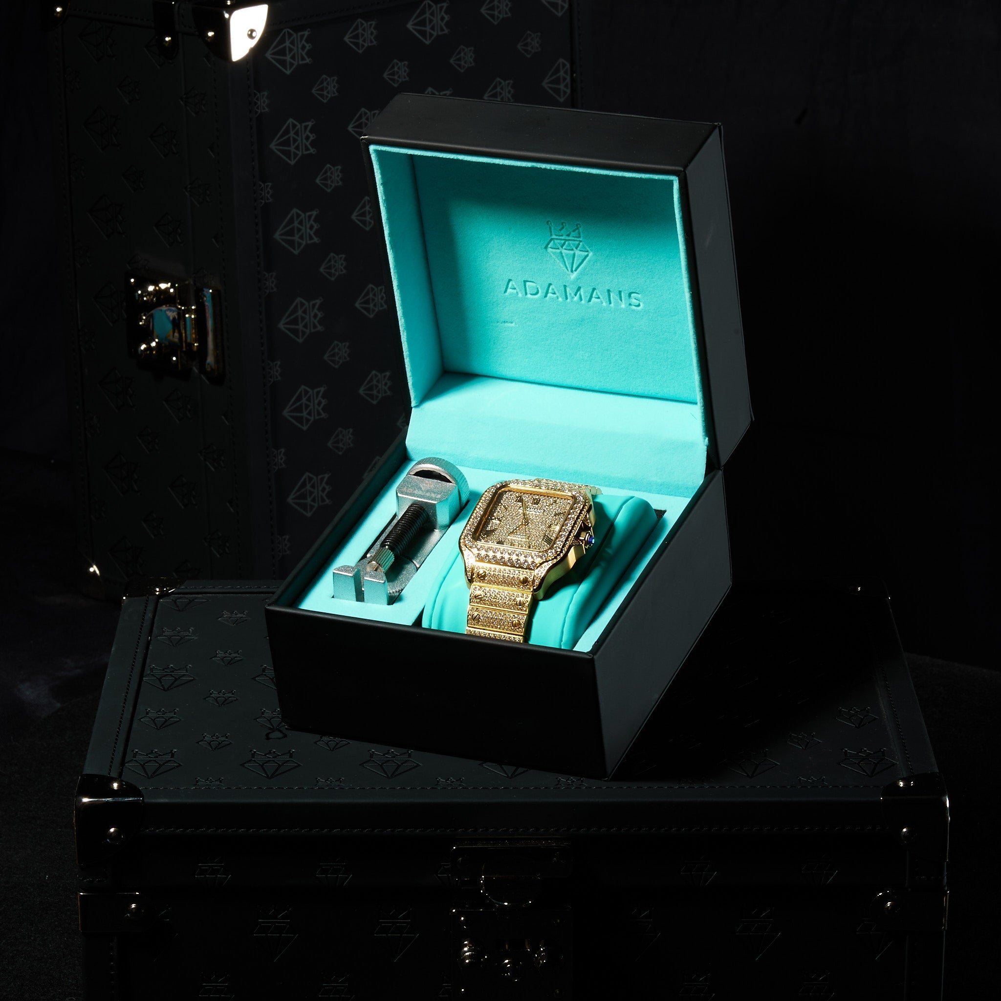 42mm Paved VVS Moissanite Diamond Watch - Gold