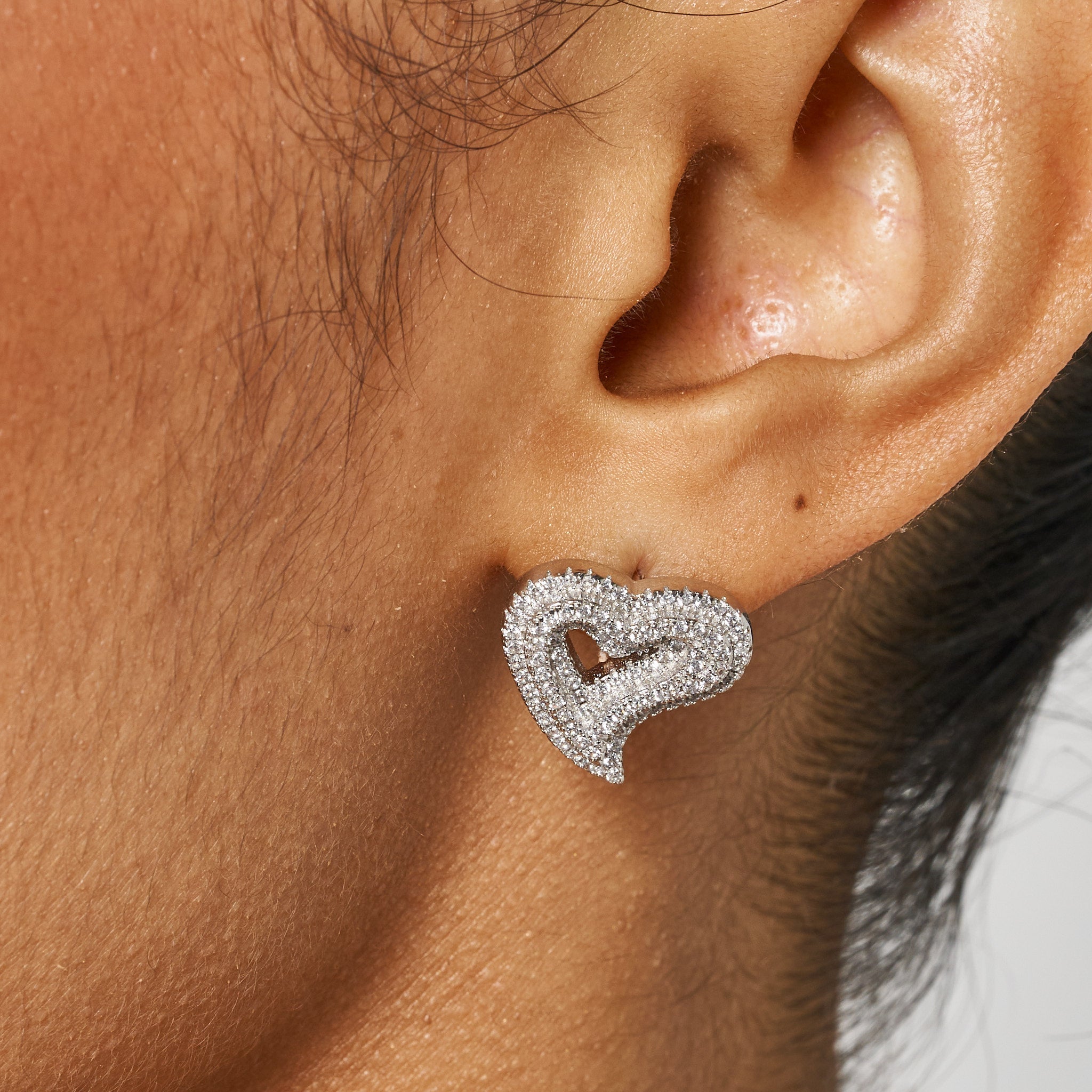 Moissanite S925 Heart Earring - D Colour - VVS1