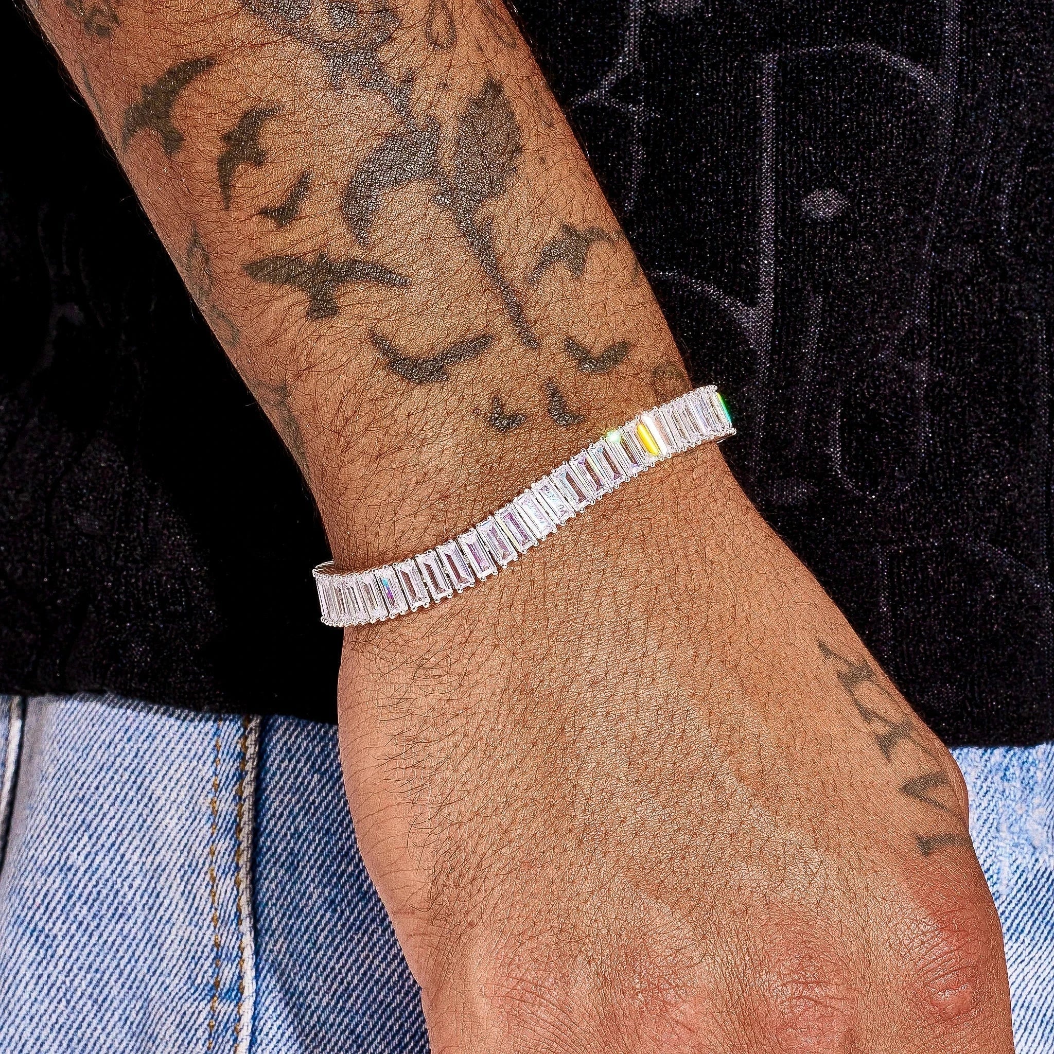 6MM Baguette Tennis Bracelet - White Gold