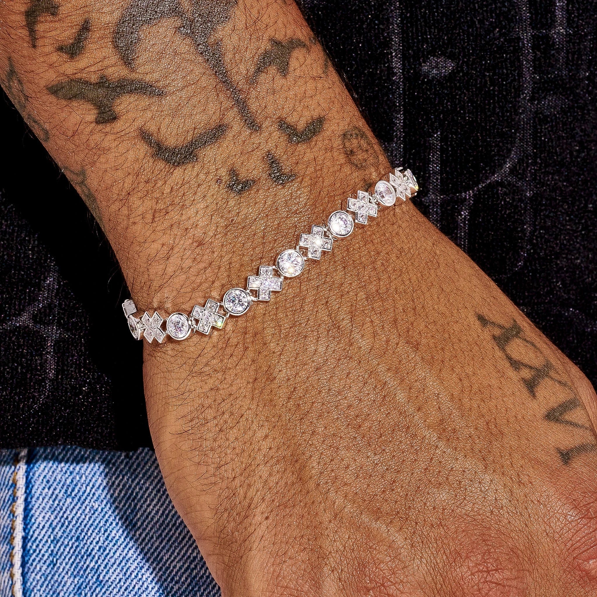 5MM Moissanite XOXO Bracelet - 925 Silver - D Colour - VVS1