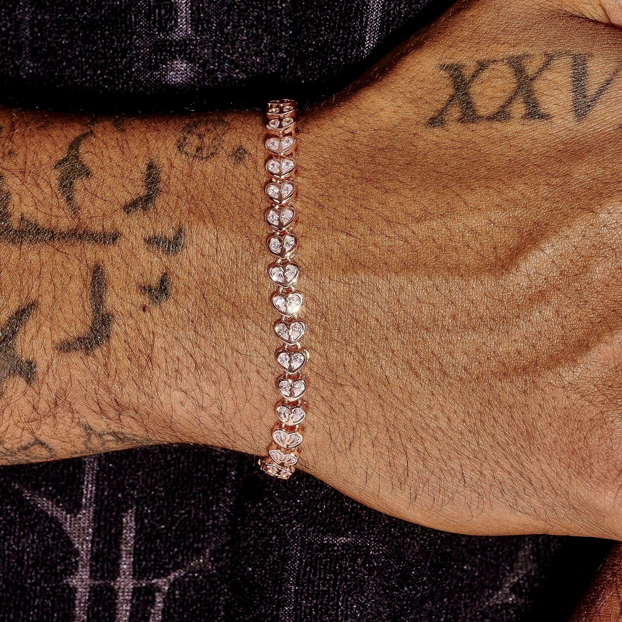 4mm Broken Heart Bracelet - Rose Gold
