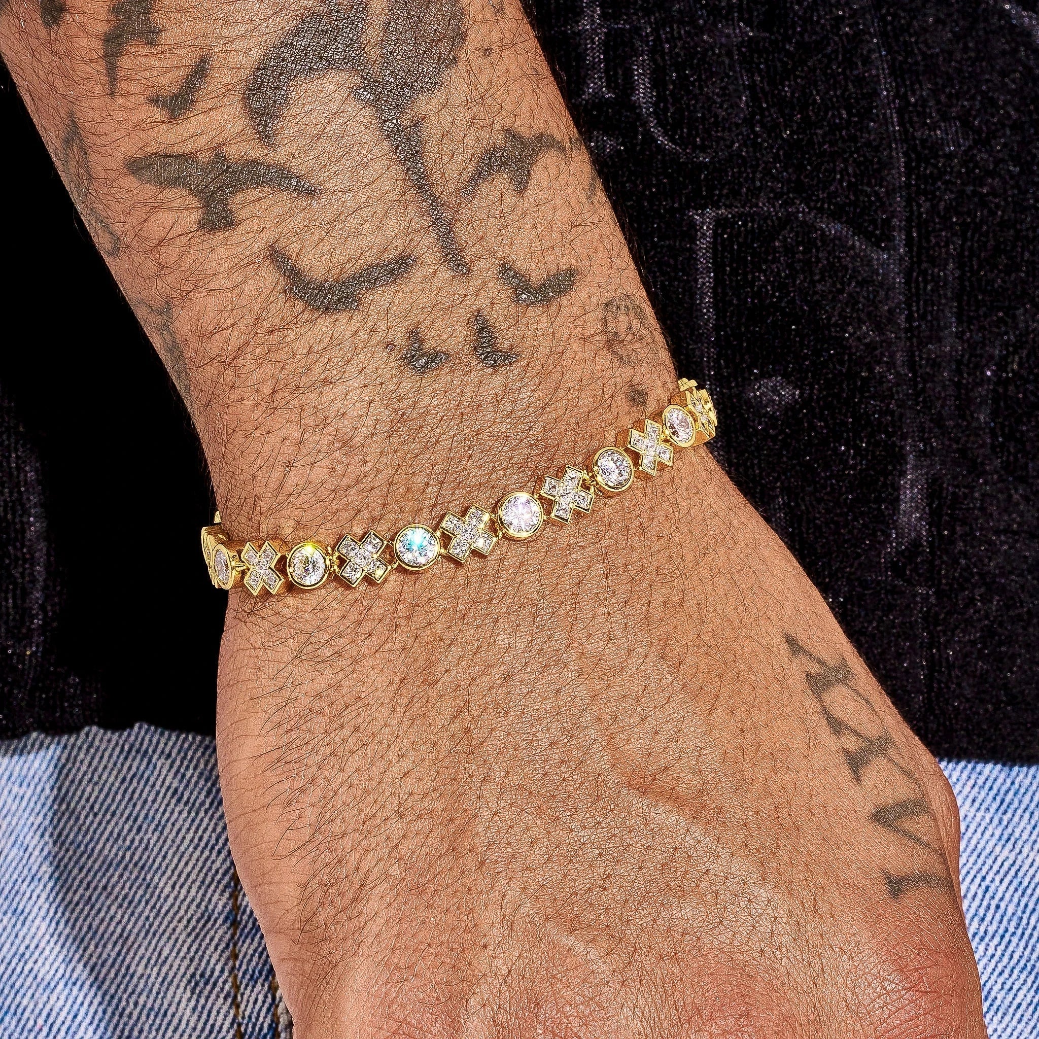 5MM Moissanite XOXO Bracelet - 18k Vermeil - D Colour - VVS1