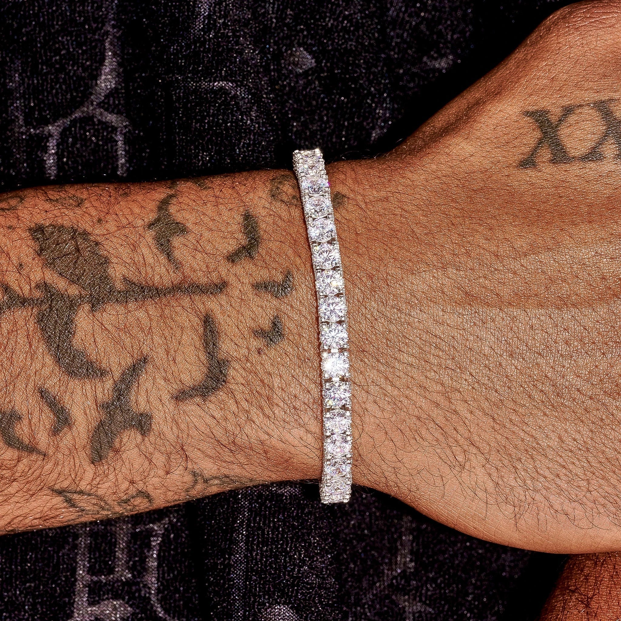 5MM Moissanite Full Iced Tennis Bracelet - 925 Silver - D Colour - VVS1