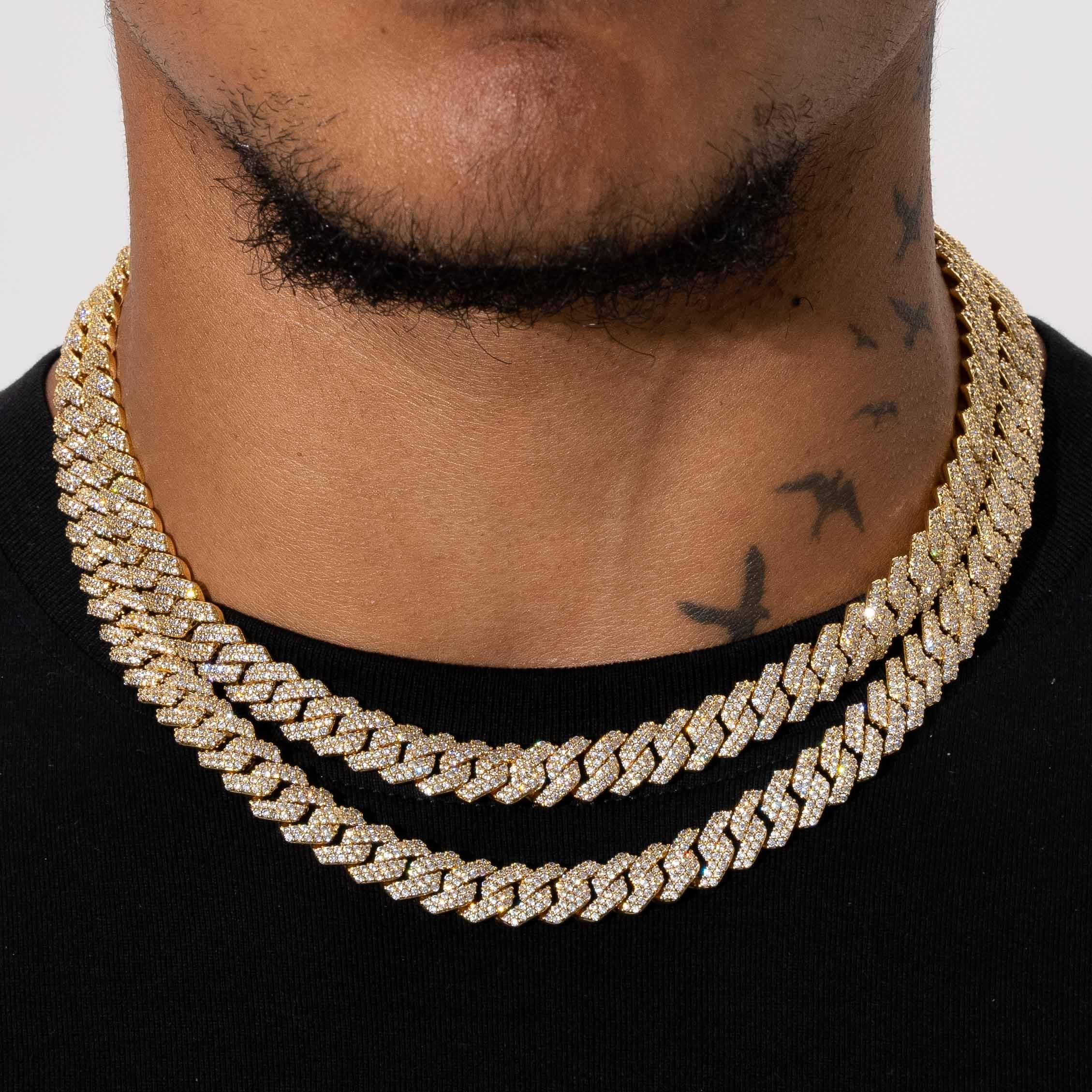 10mm Lab Diamond Monaco Chain - 18k Vermeil - D Colour - VVS1