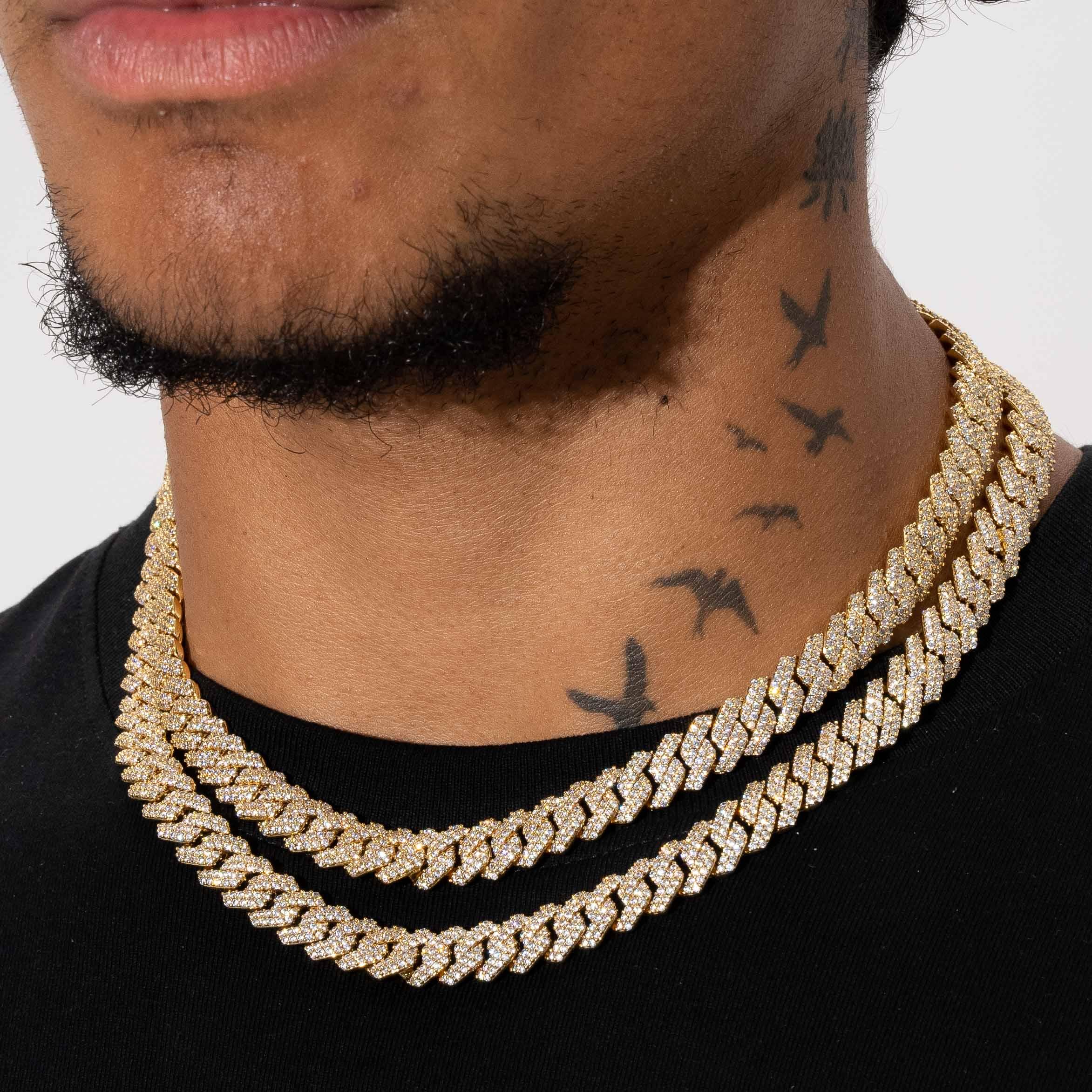10mm Moissanite Monaco Chain - 18k Vermeil - D Colour - VVS1