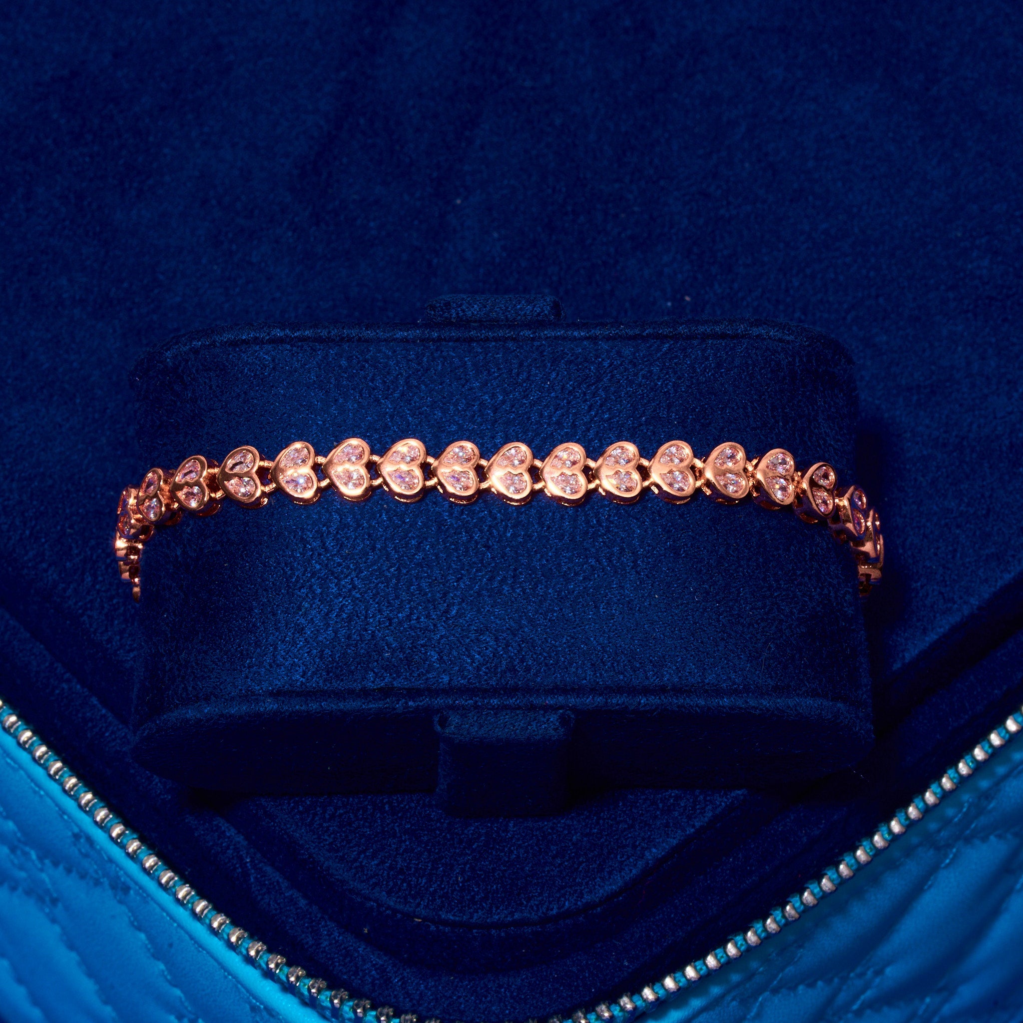 4mm Moissanite Broken Heart Bracelet - Rose Gold - 925 Silver - D Colour - VVS1