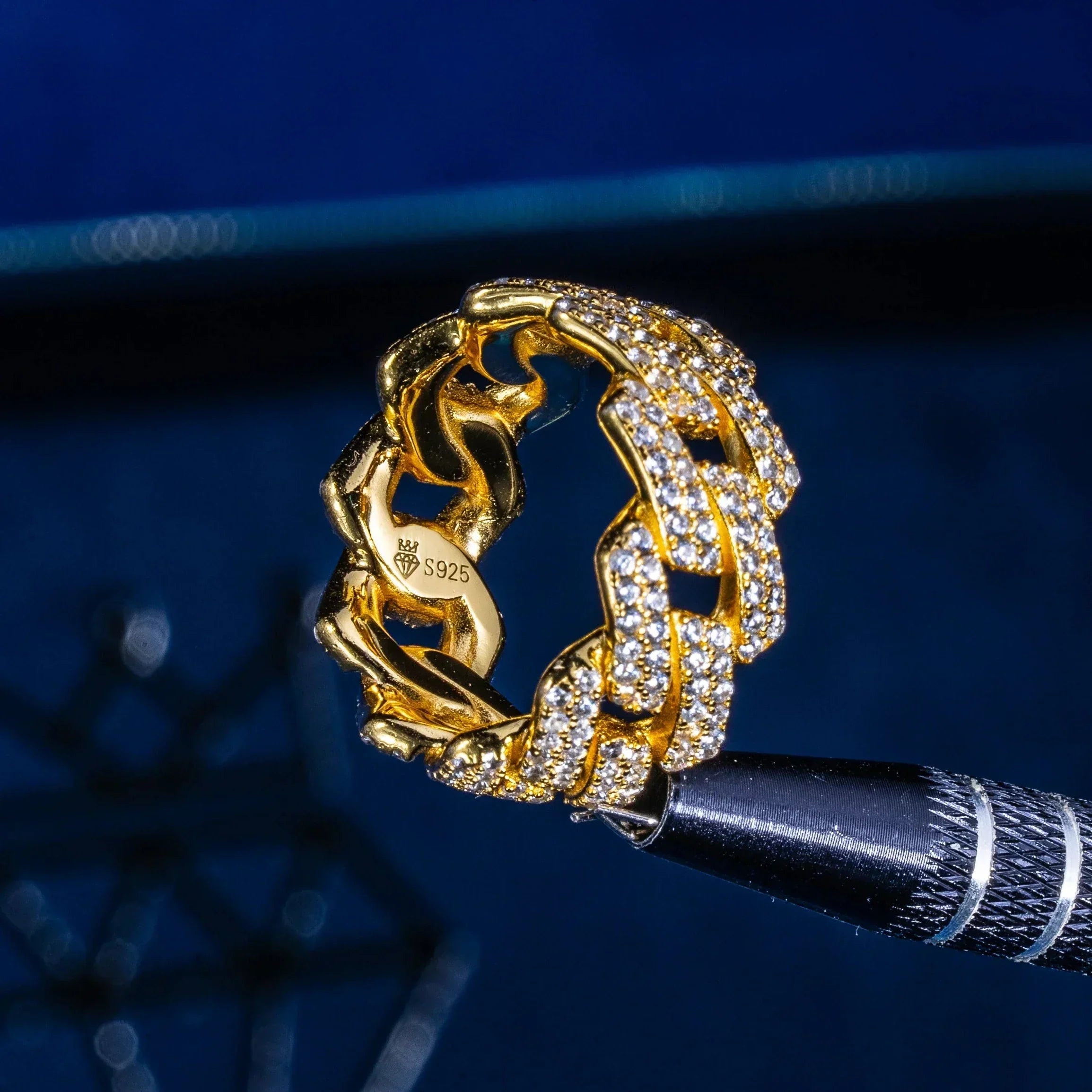 Moissanite Cuban Ring - 18K Vermeil - D Colour - VVS1