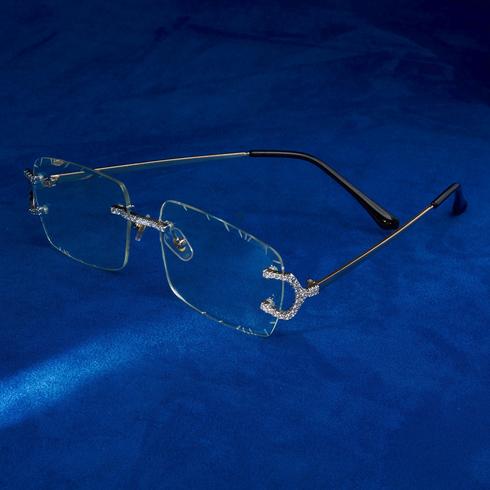 Moissanite Prong Sunglasses Clear - 925 Silver - D Colour - VVS1