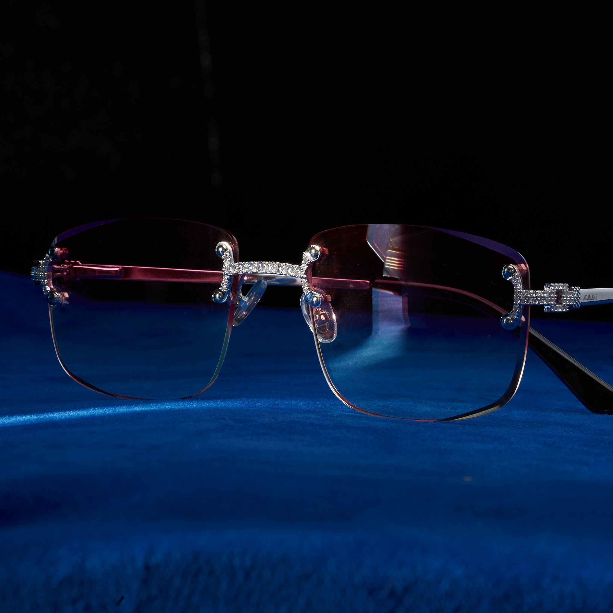 Moissanite Rimless Square Sunglasses Pink - 925 Silver - D Colour - VVS1