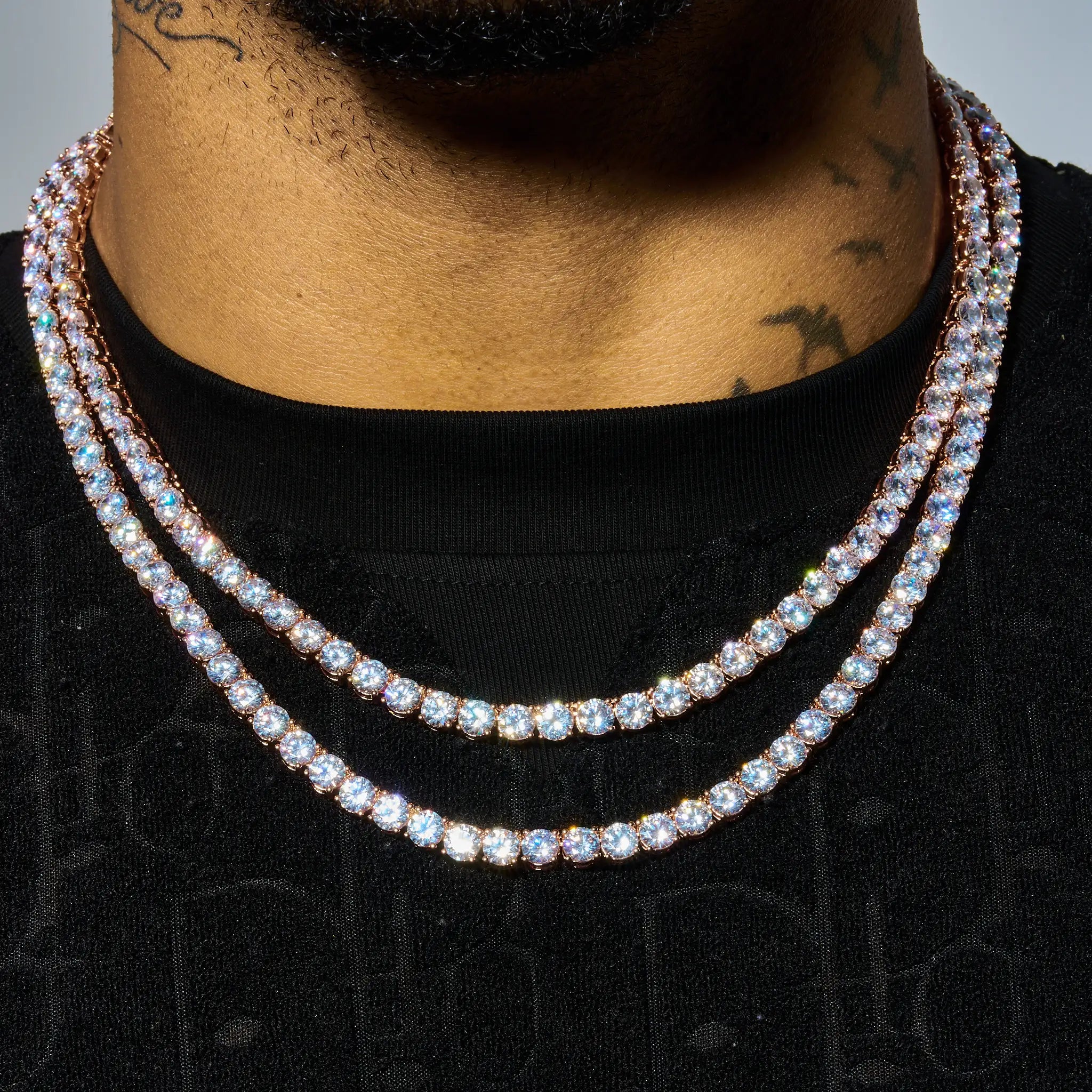 6mm Moissanite Tennis Chain - Rose Gold - 925 Silver - D Colour - VVS1
