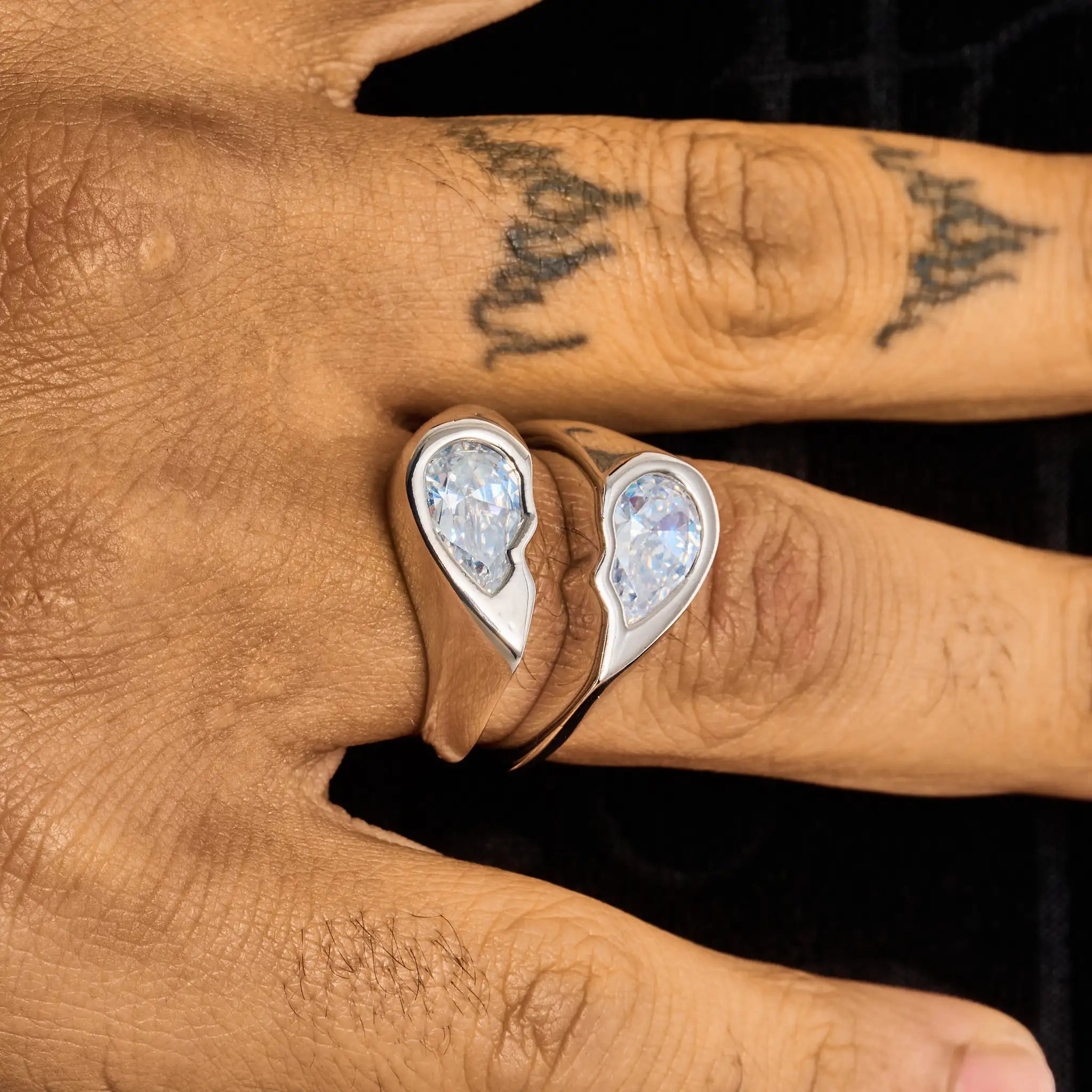 Broken Heart Ring - White Gold