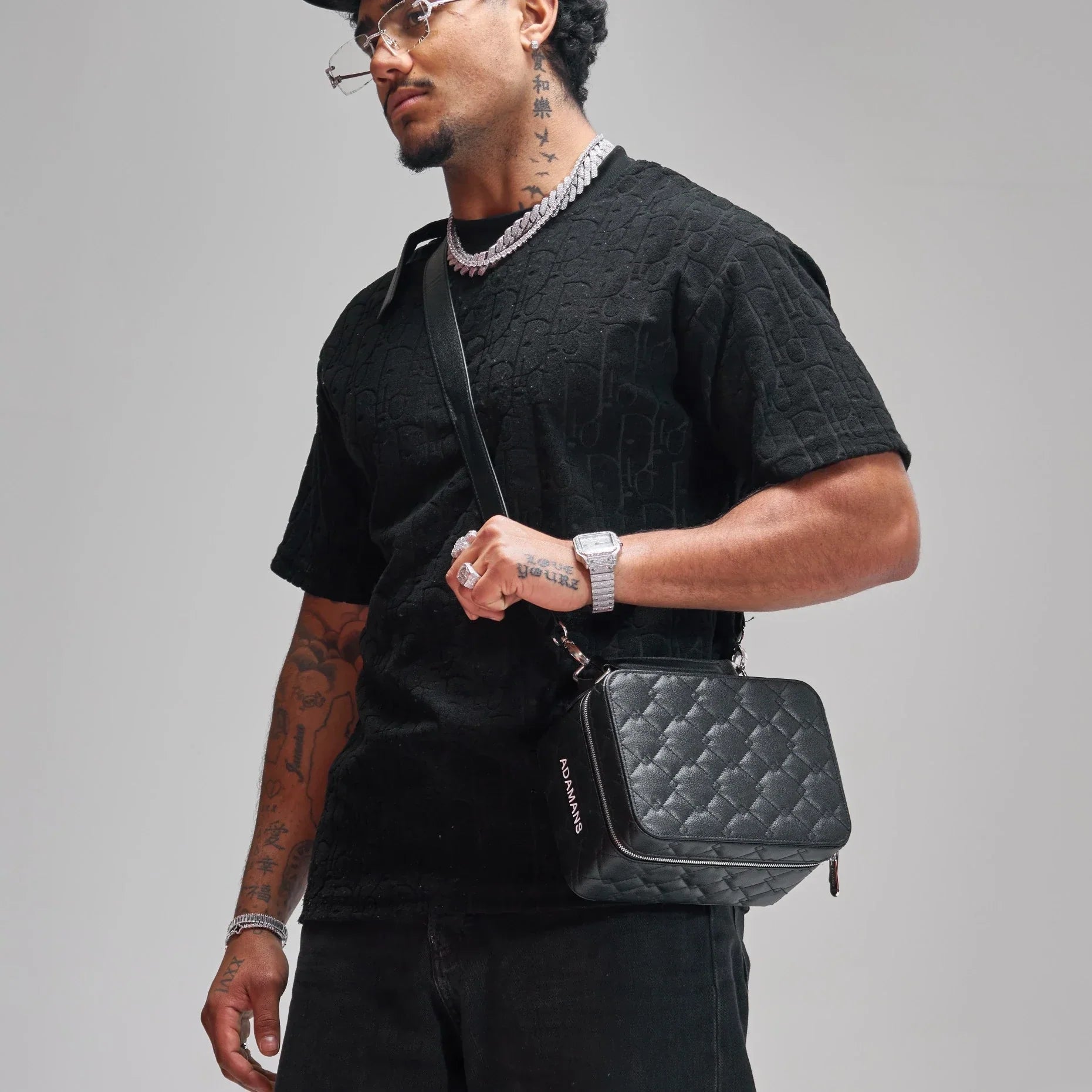Small Leather Travel Jewellery Case - Black