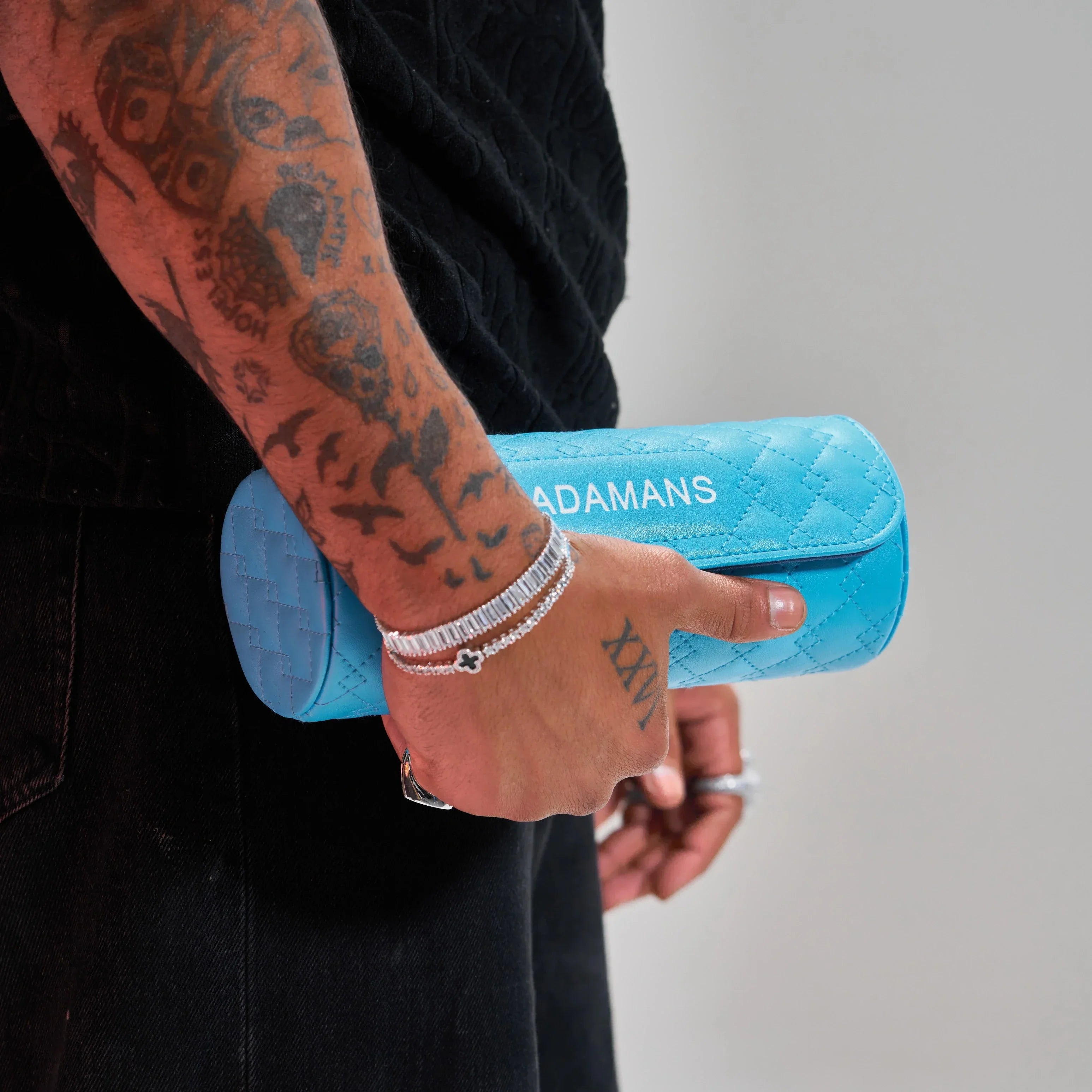 Leather Travel Watch Roll - Blue
