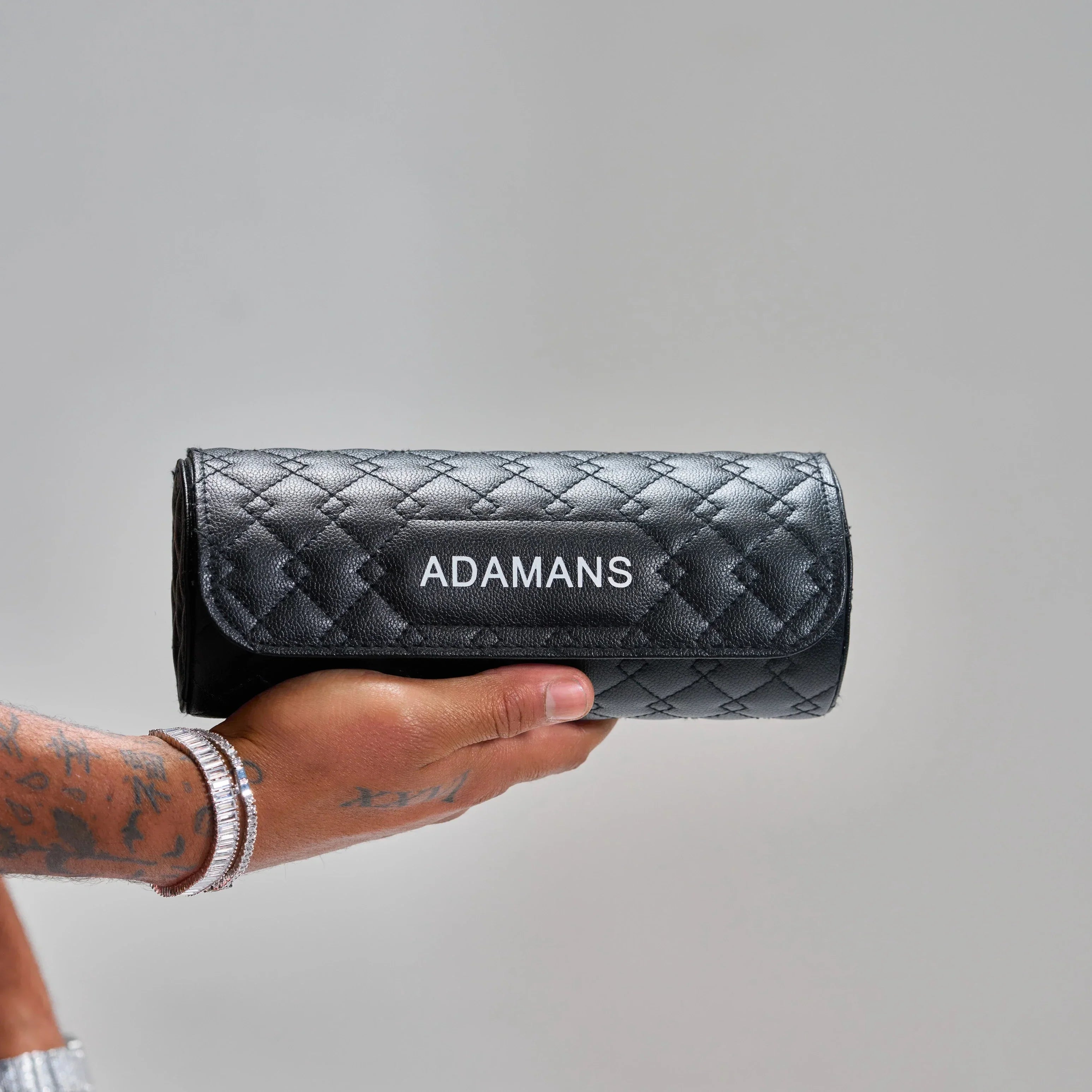 Leather Travel Watch Roll - Black