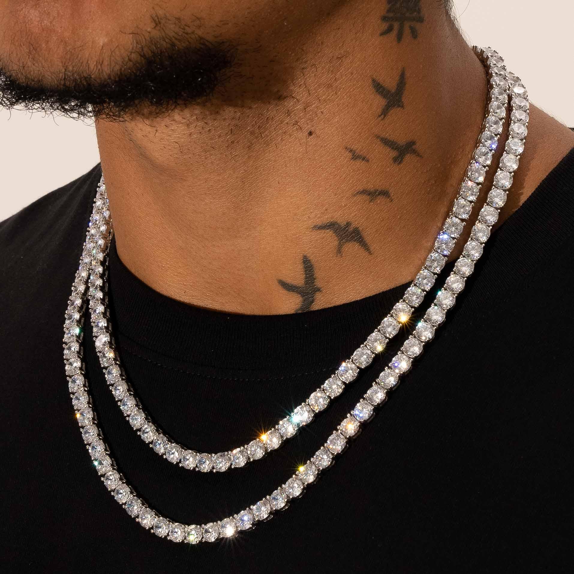 6mm Moissanite Tennis Chain - 925 Silver - D Colour - VVS1