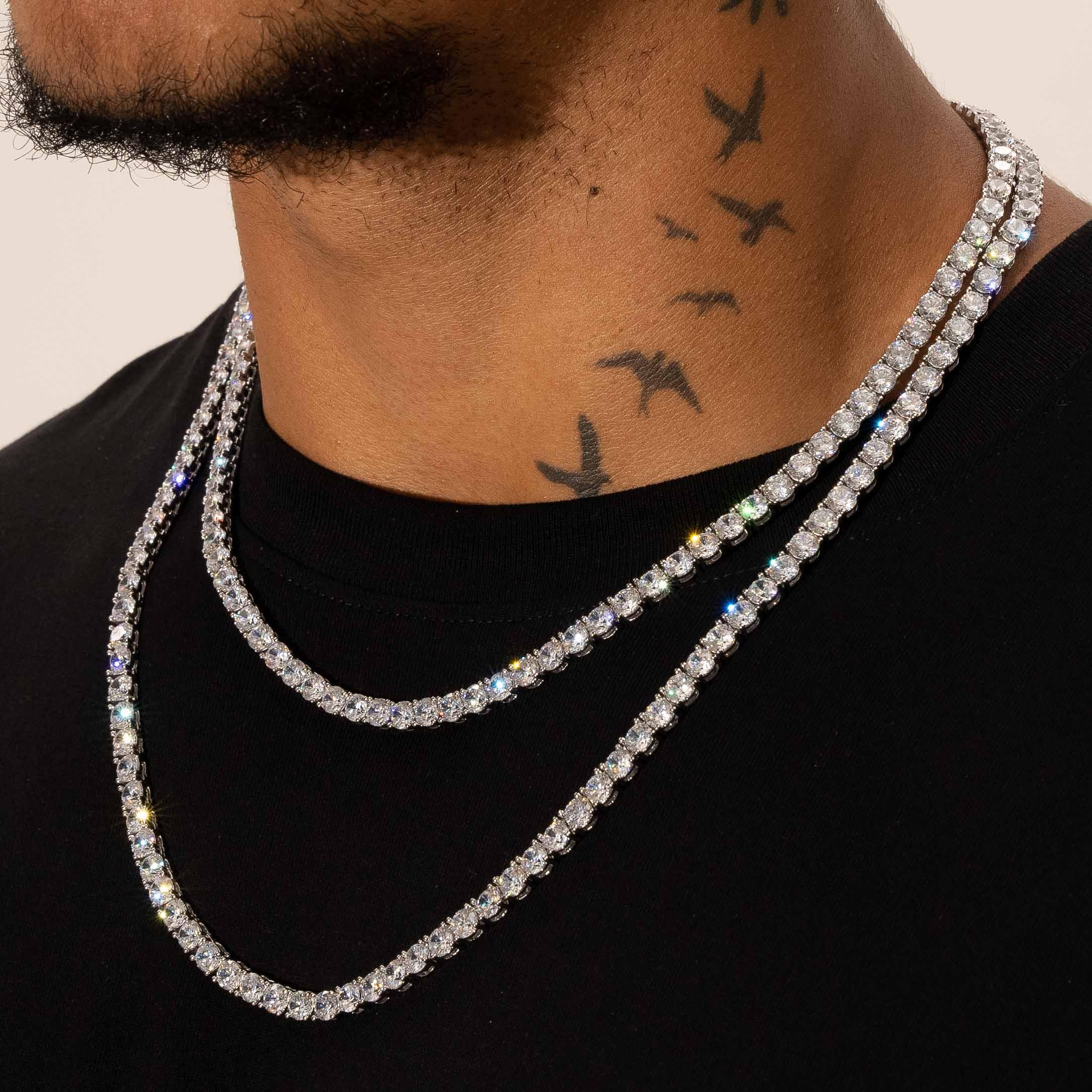 5mm Moissanite Tennis Chain - 925 Silver - D Colour - VVS1