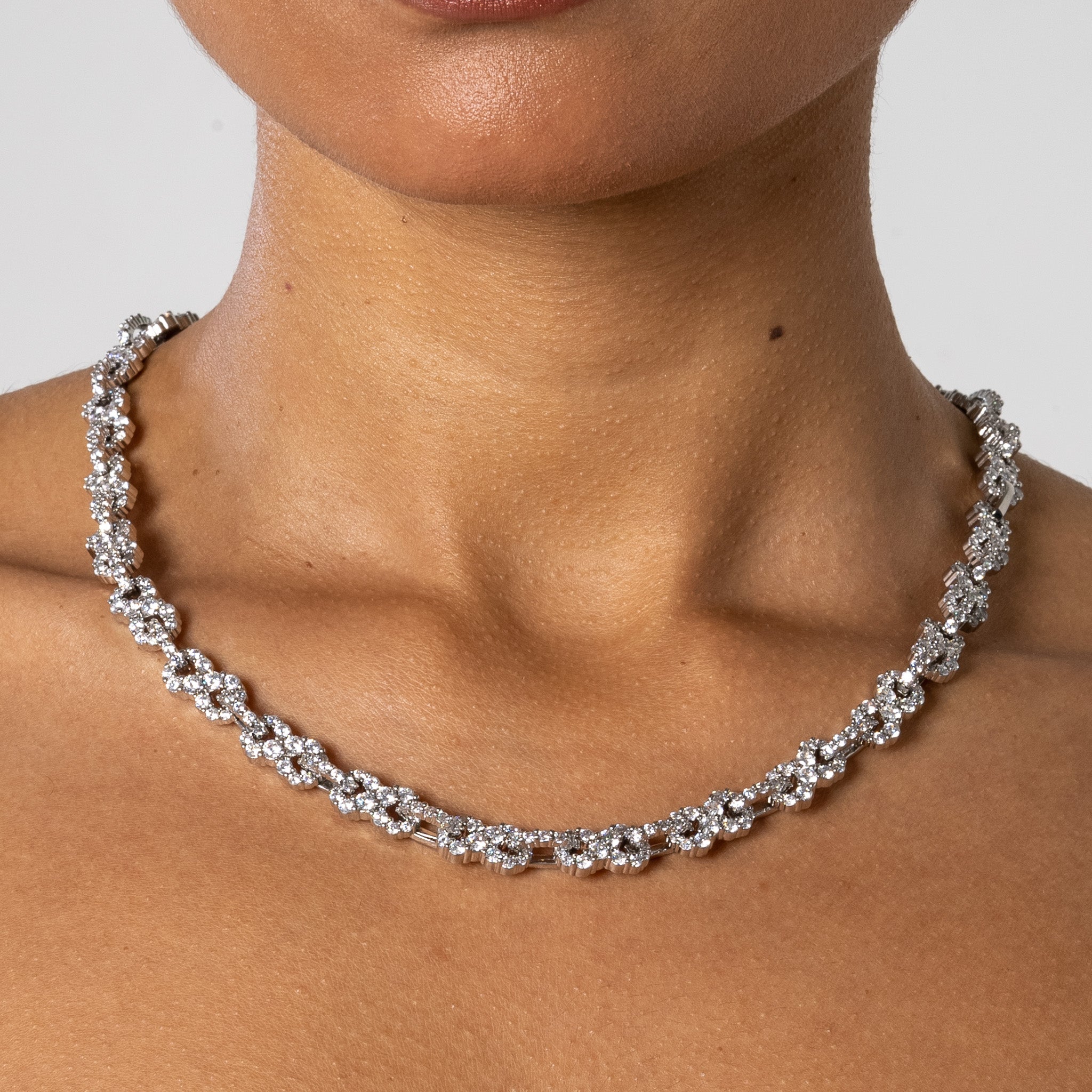 8mm ICED INFINITY CHAIN - WHITE GOLD