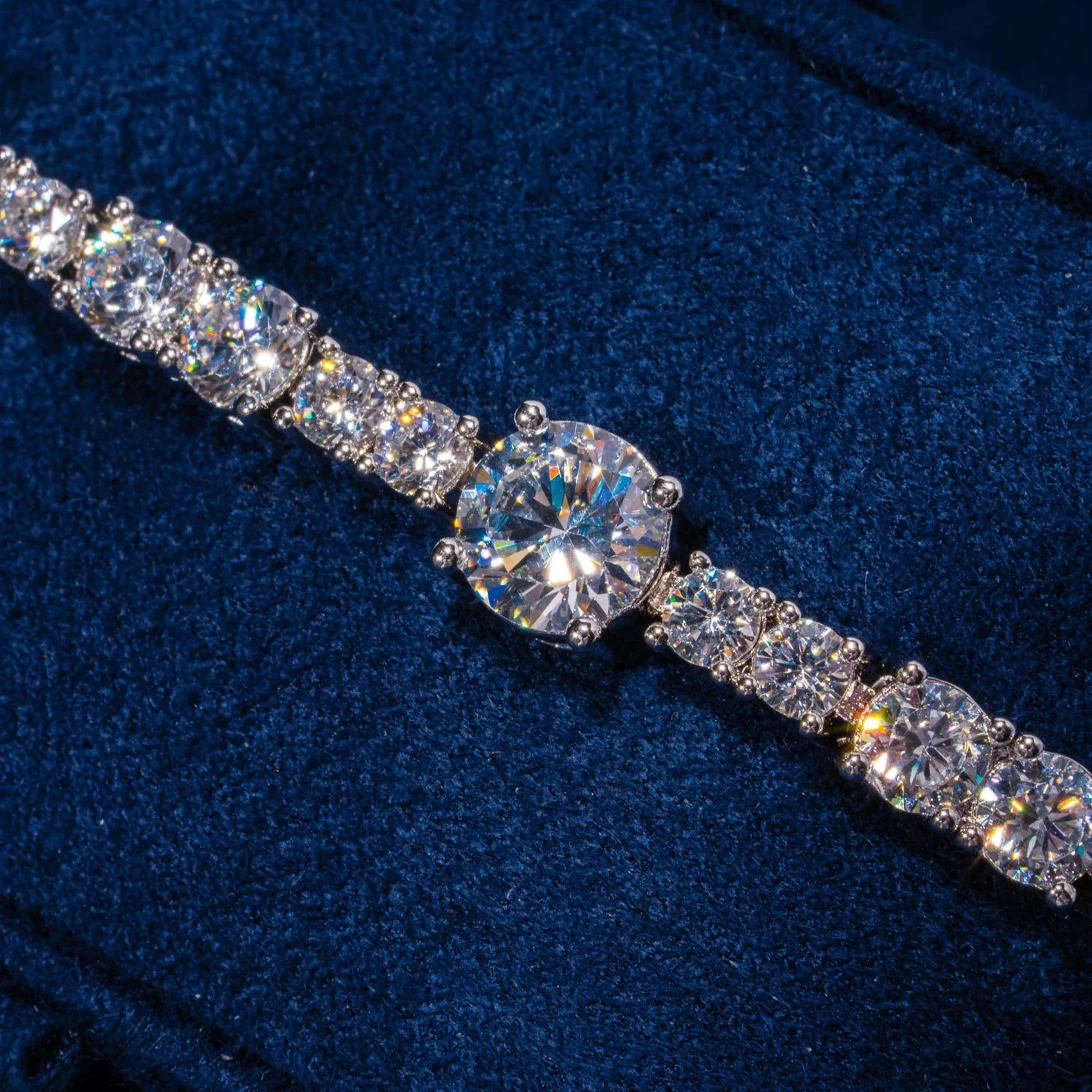 Moissanite Gem Stationed Tennis Bracelet - 925 Silver - D Colour - VVS1