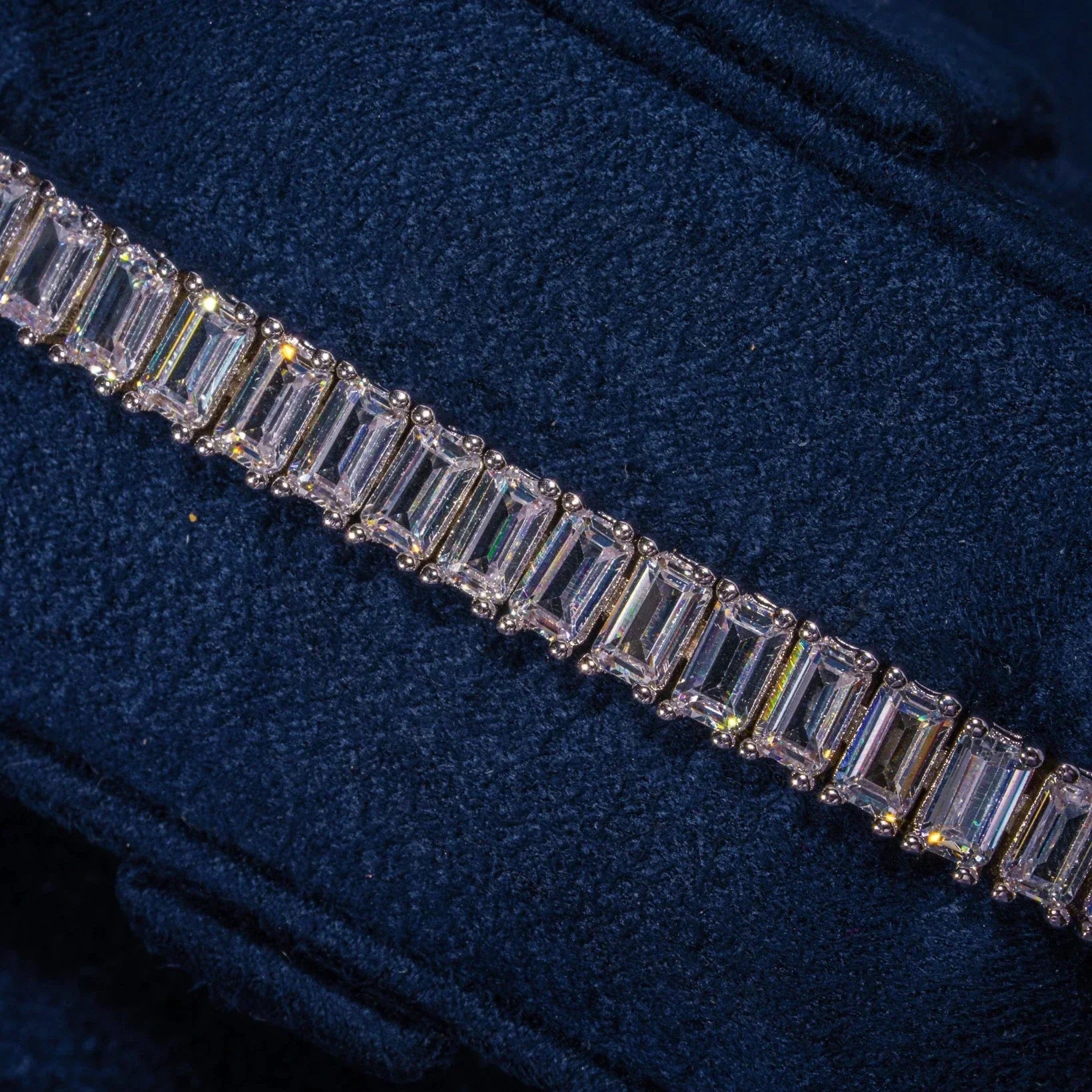 6MM Moissanite Baguette Tennis Bracelet - 925 Silver - D Colour - VVS1