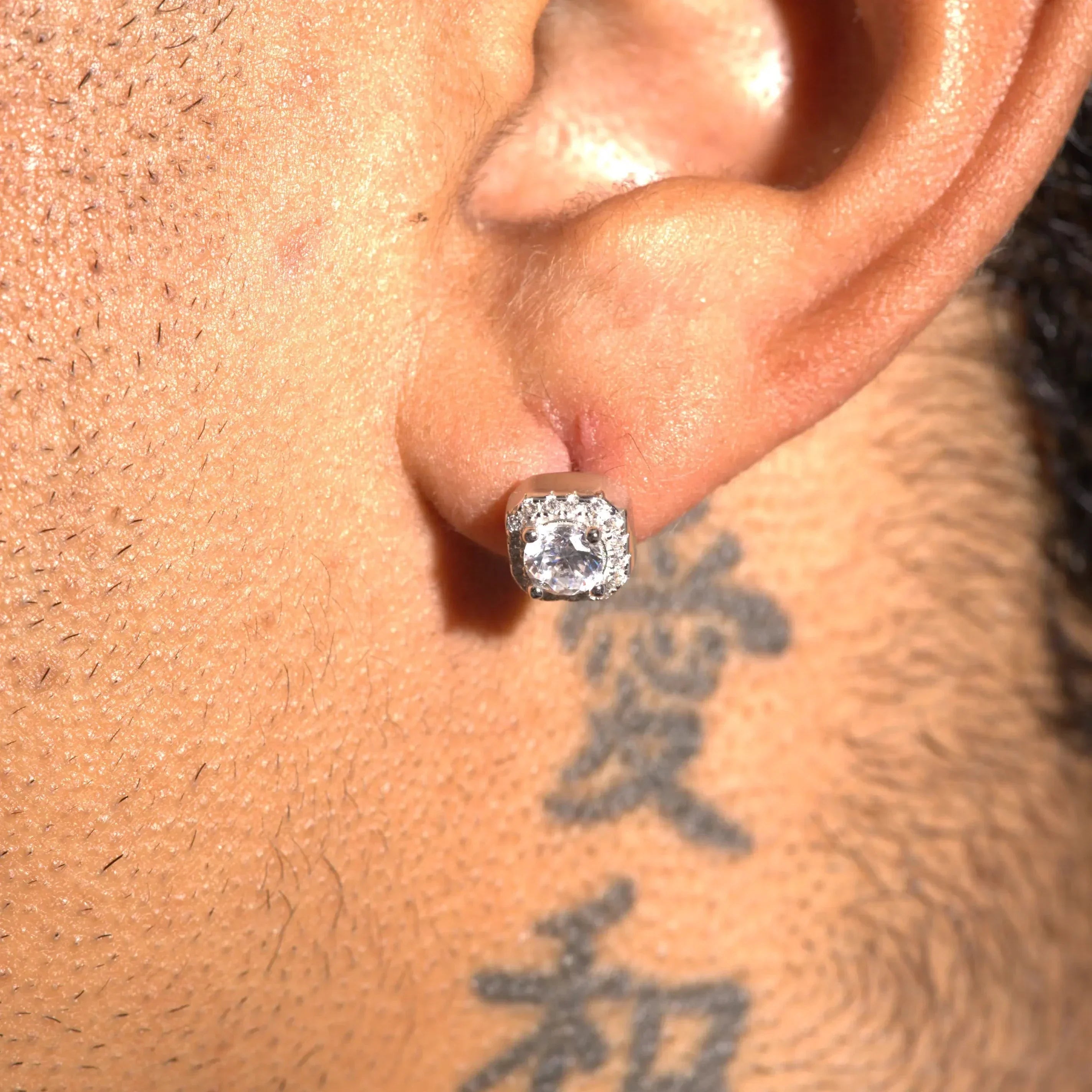 7mm Cluster Stud Earrings - White Gold