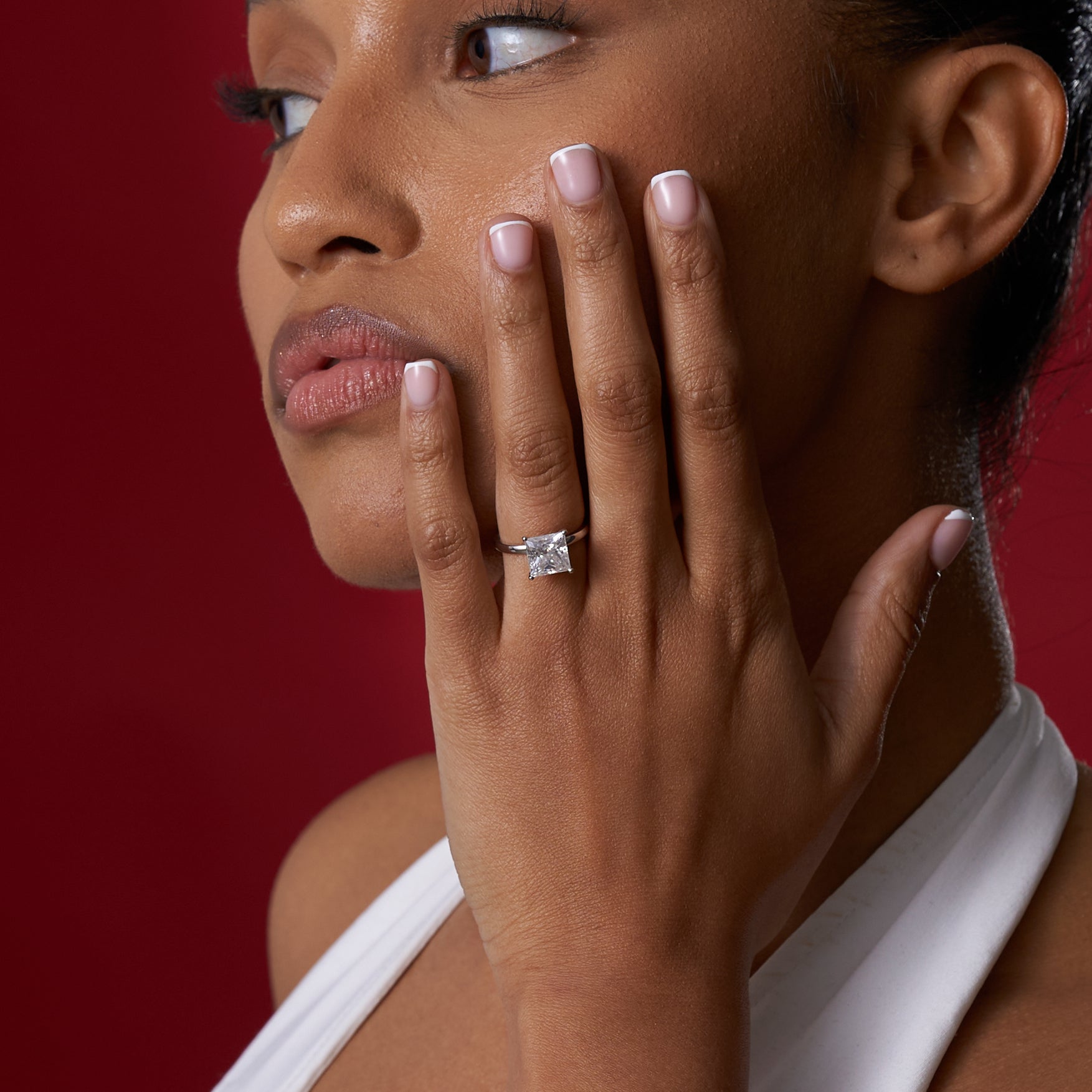 Princess Solitare Moissanite Engagement Ring