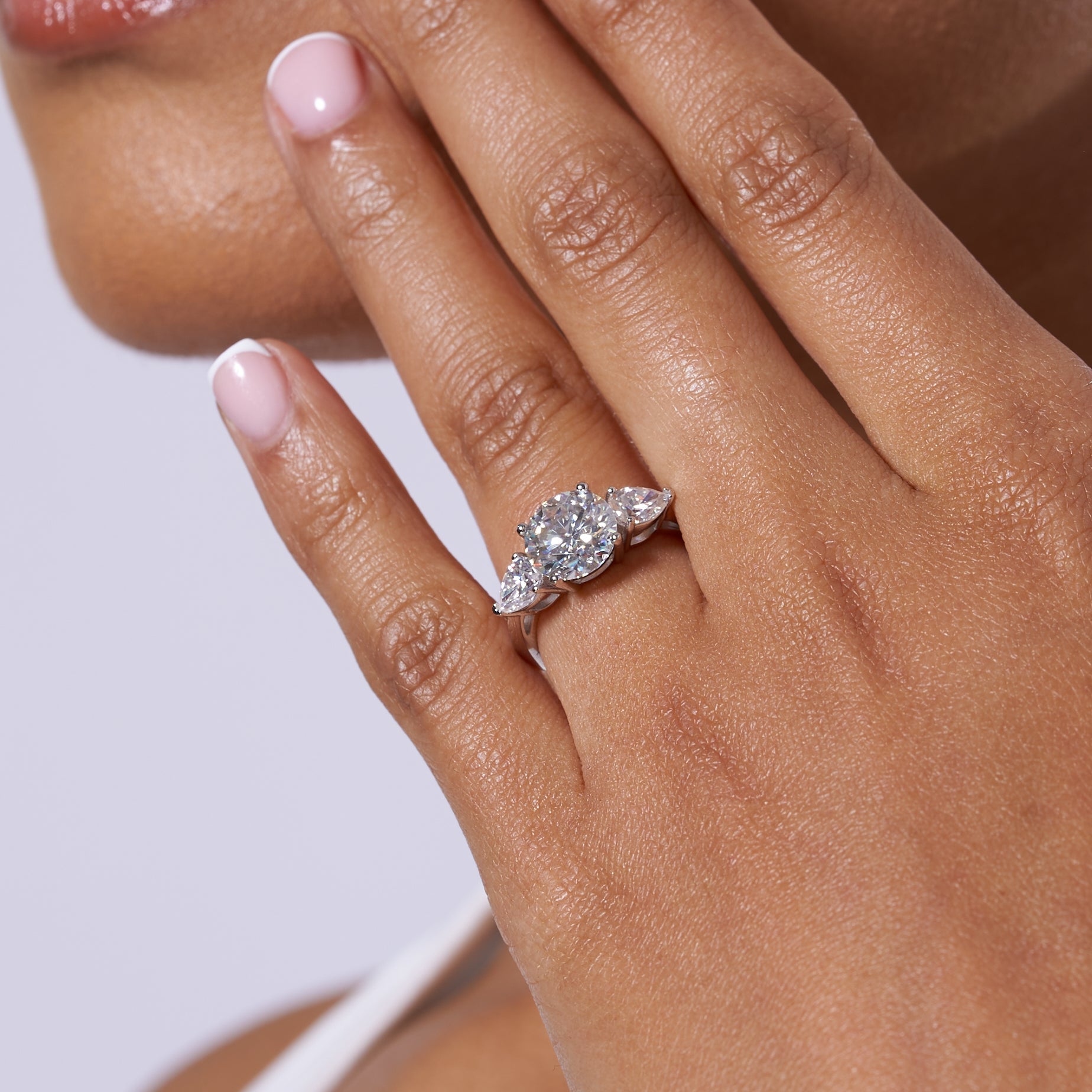 Eternal Three Stone Moissanite Engagement Ring