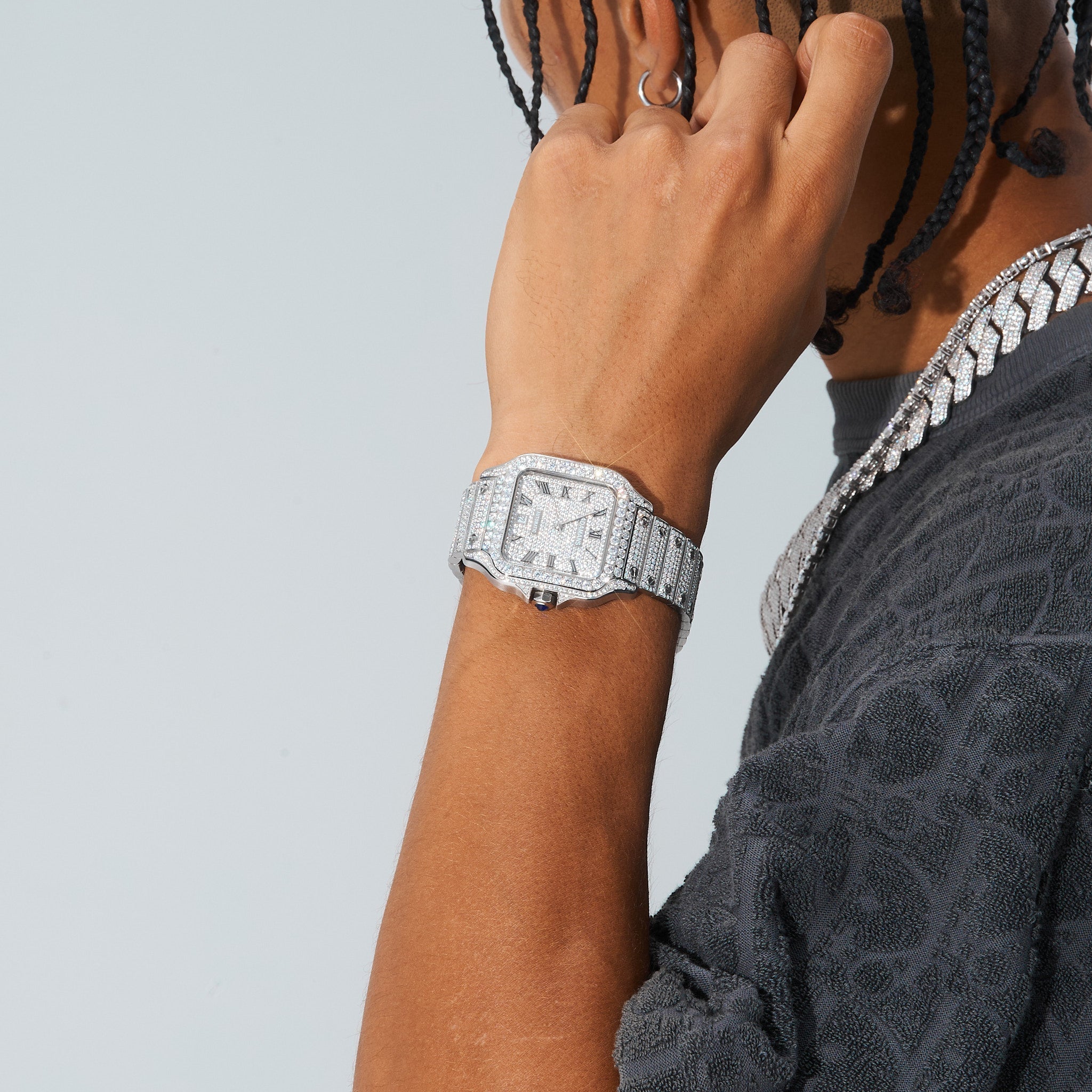42mm Paved VVS Moissanite Diamond Watch - White Gold