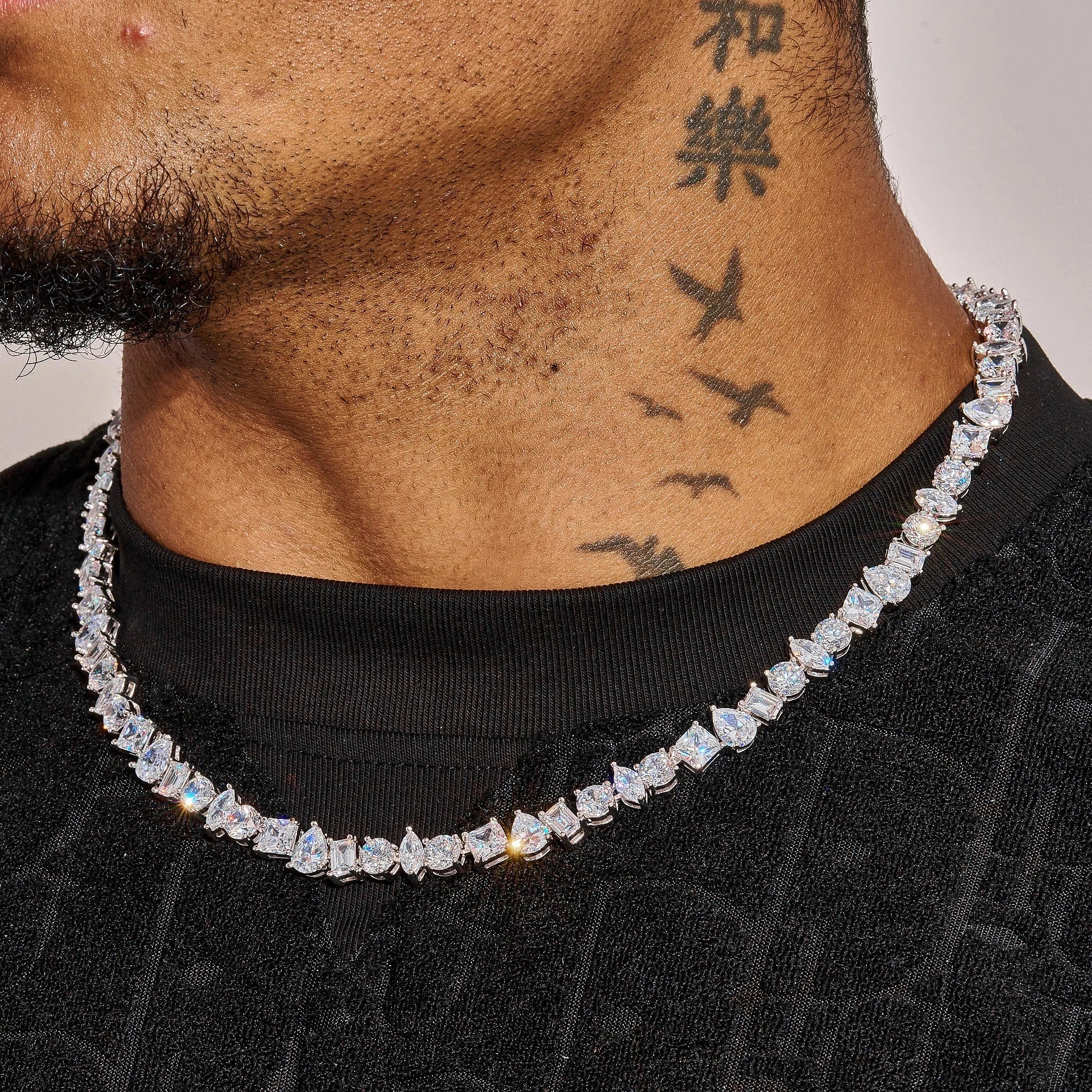 5MM Moissanite Illuminate Mixed Tennis Chain - 925 Silver - D Colour - VVS1