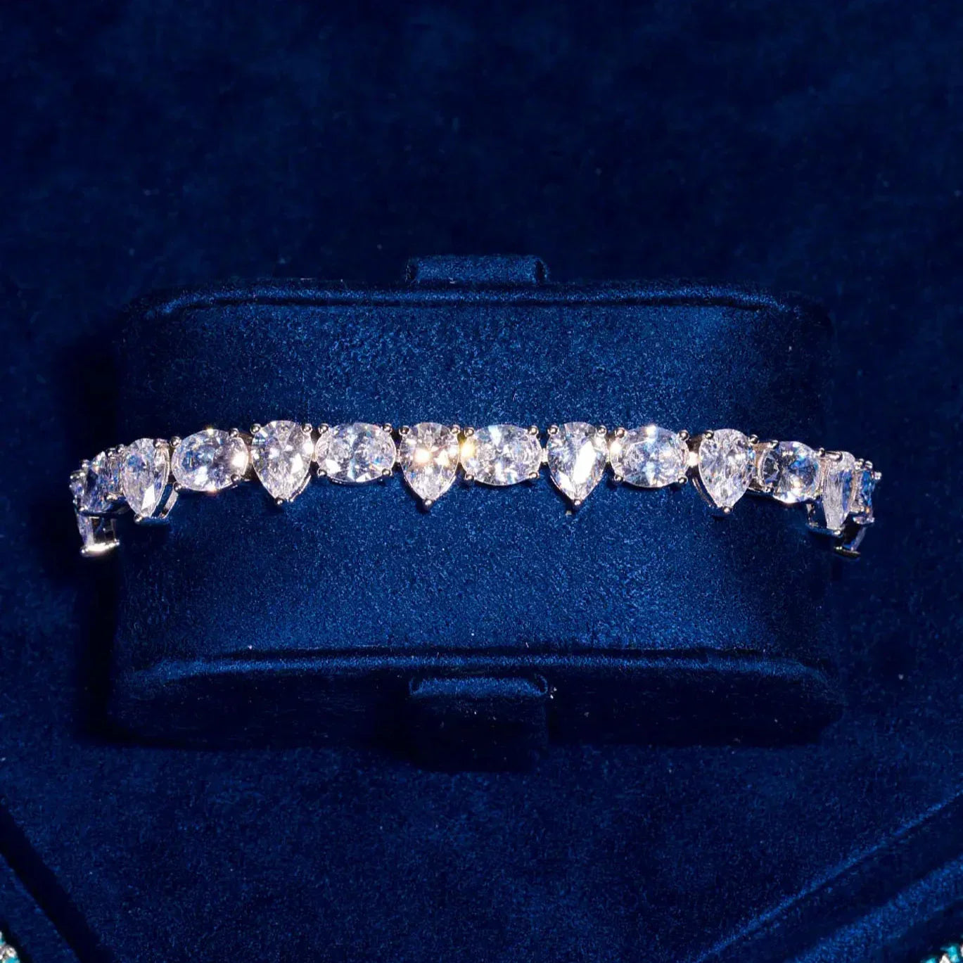 Moissanite Opal and Pear Tennis Bracelet - 925 Silver - D Colour - VVS1
