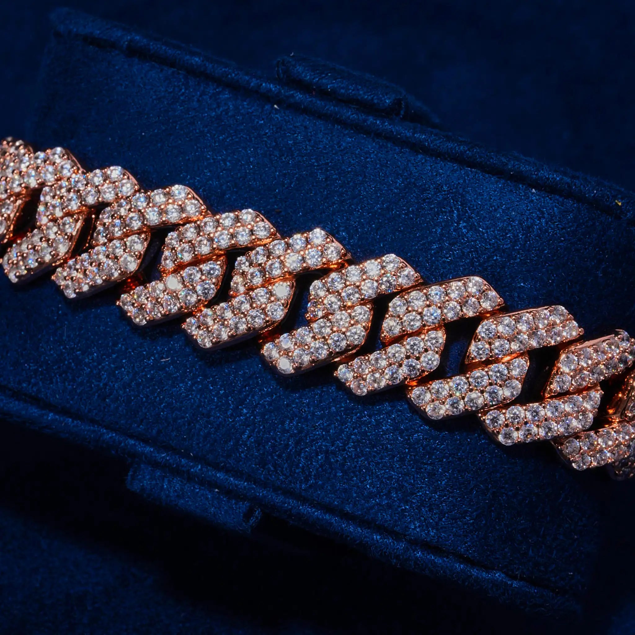 14mm Moissanite Monaco Bracelet - Rose Gold - 925 Silver - D Colour - VVS1